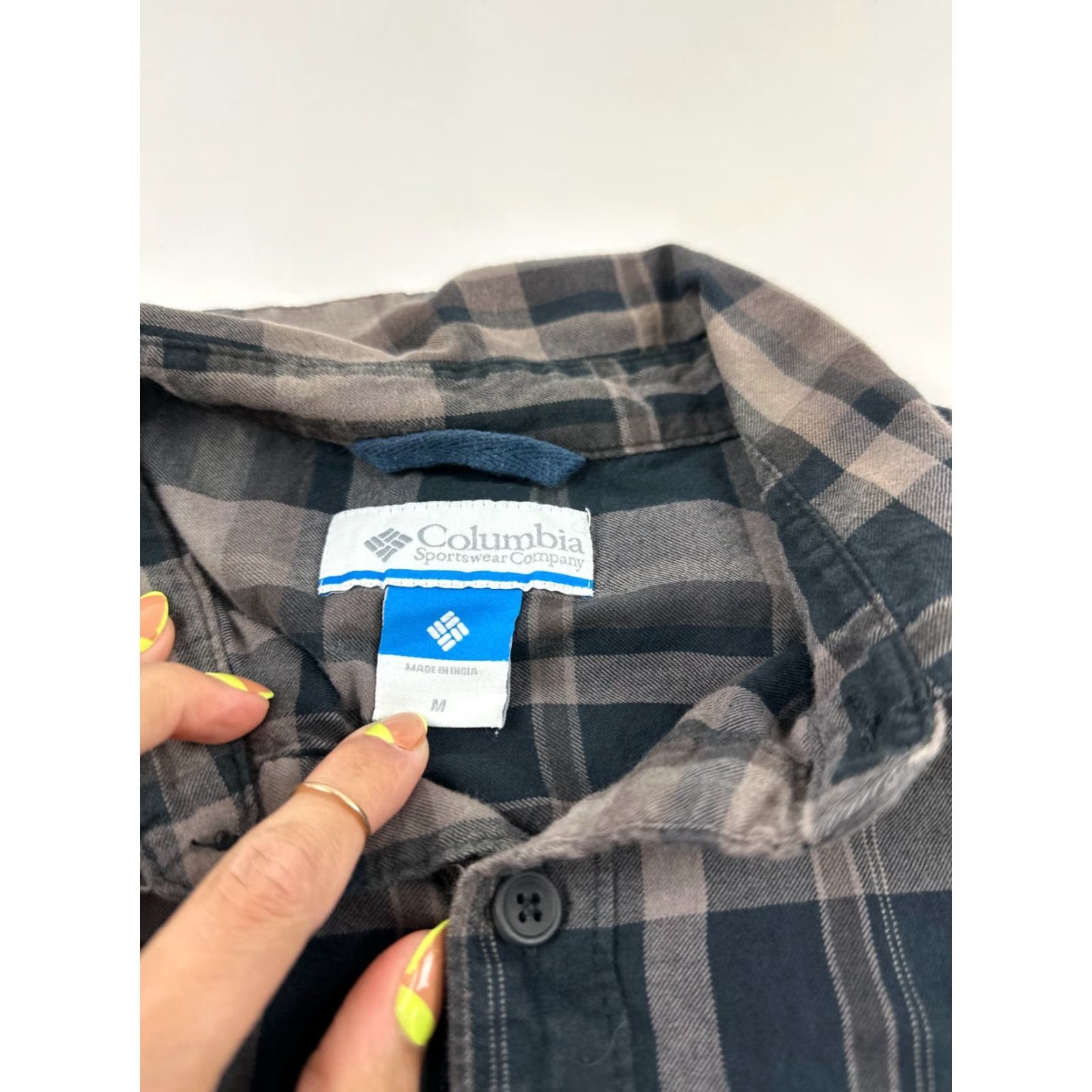 Altea Columbia Shirt Mens M Gray Teal Plaid Luxe Flannel Long Sleeve Button Up Casual Outdoor Regular Size US M / EU 48-50 / 2 - 4 Thumbnail