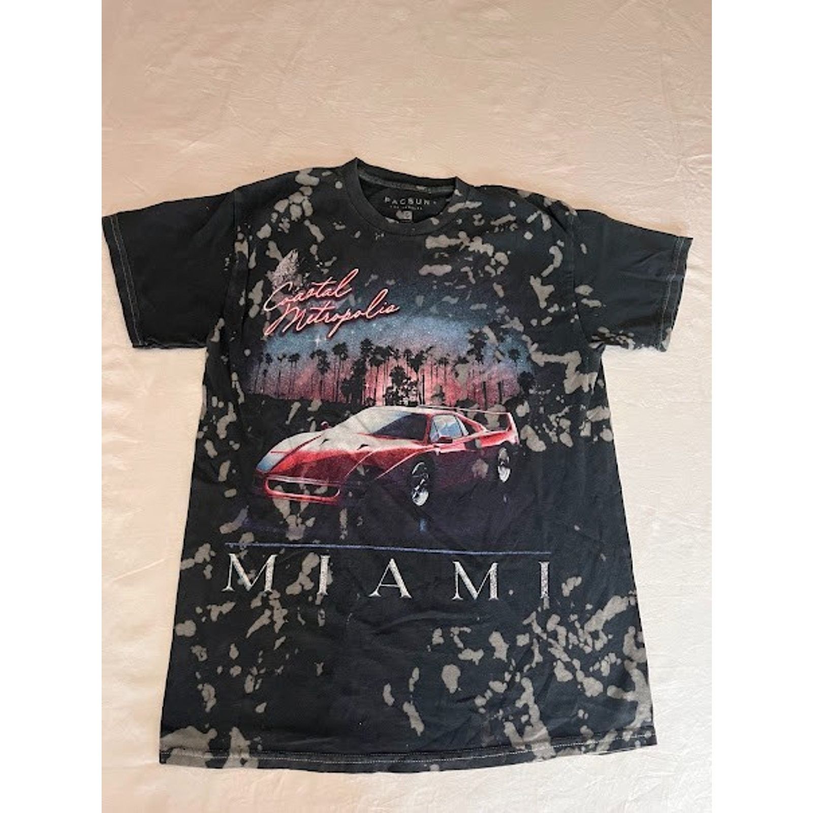 Pacsun PacSun Shirt Coastal Metropolis Miami Graphic Bleach Affect Size US S / EU 44-46 / 1 - 1 Thumbnail