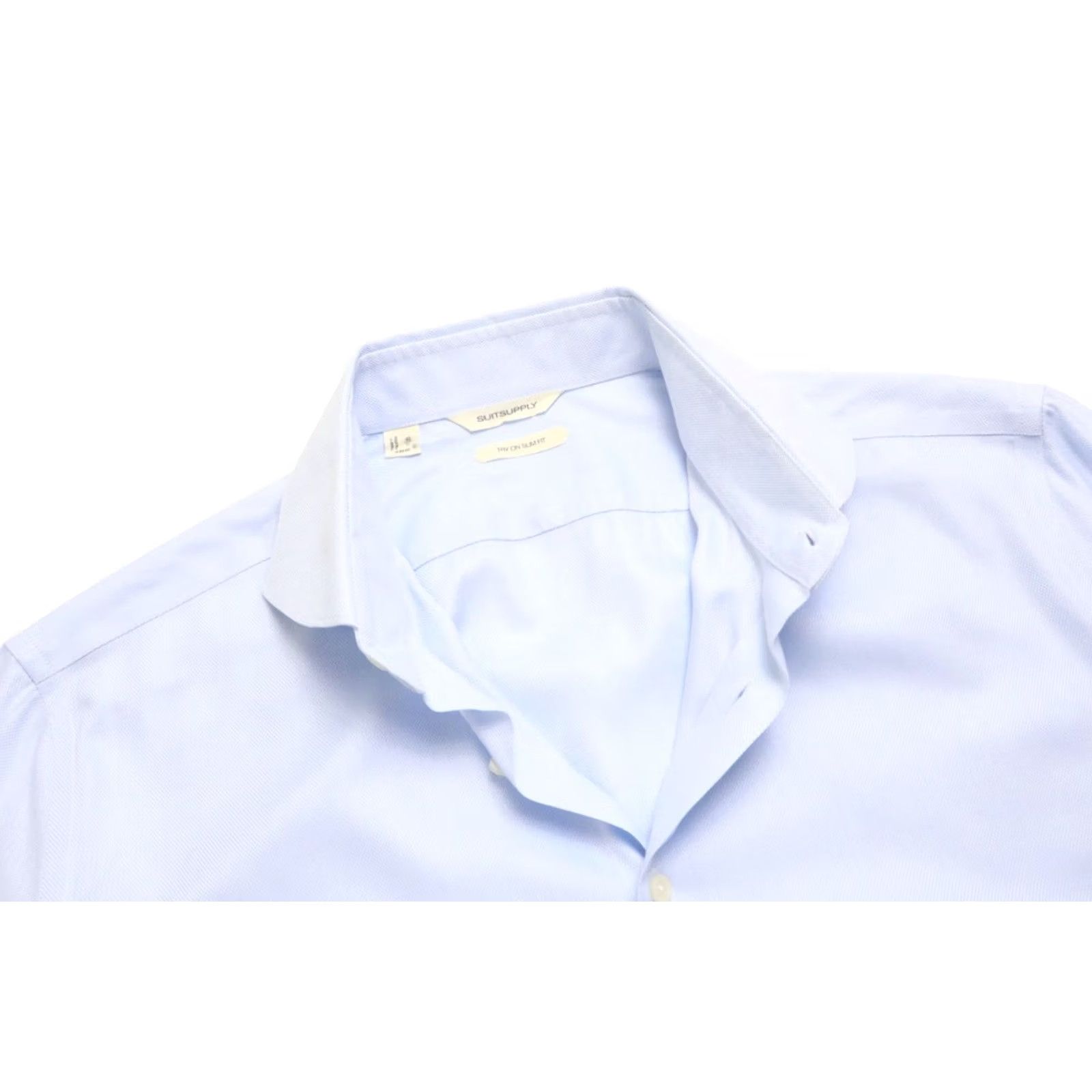 Suitsupply Suitsupply Slim Fit Formal Shirt Blue 43 / 17 Button-Up Dress Shirt Men, New, Button Up, Collared, Long Sleeve, Cotton, Suitsupply Size 46R - 4 Thumbnail