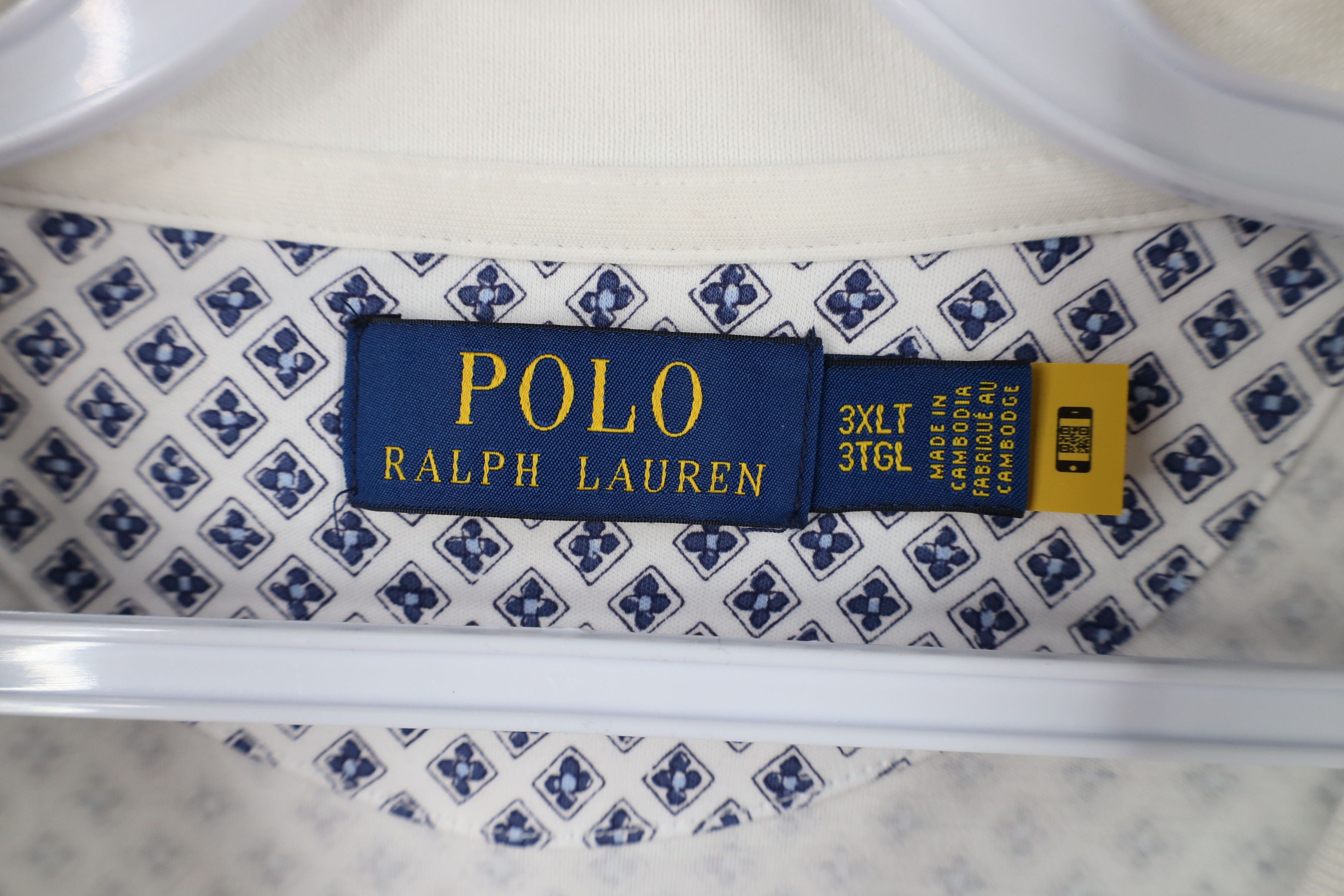 Ralph Lauren × Vintage Vintage Ralph Lauren Diamond Print Collared Polo Shirt Size US XXL / EU 58 / 5 - 7 Thumbnail