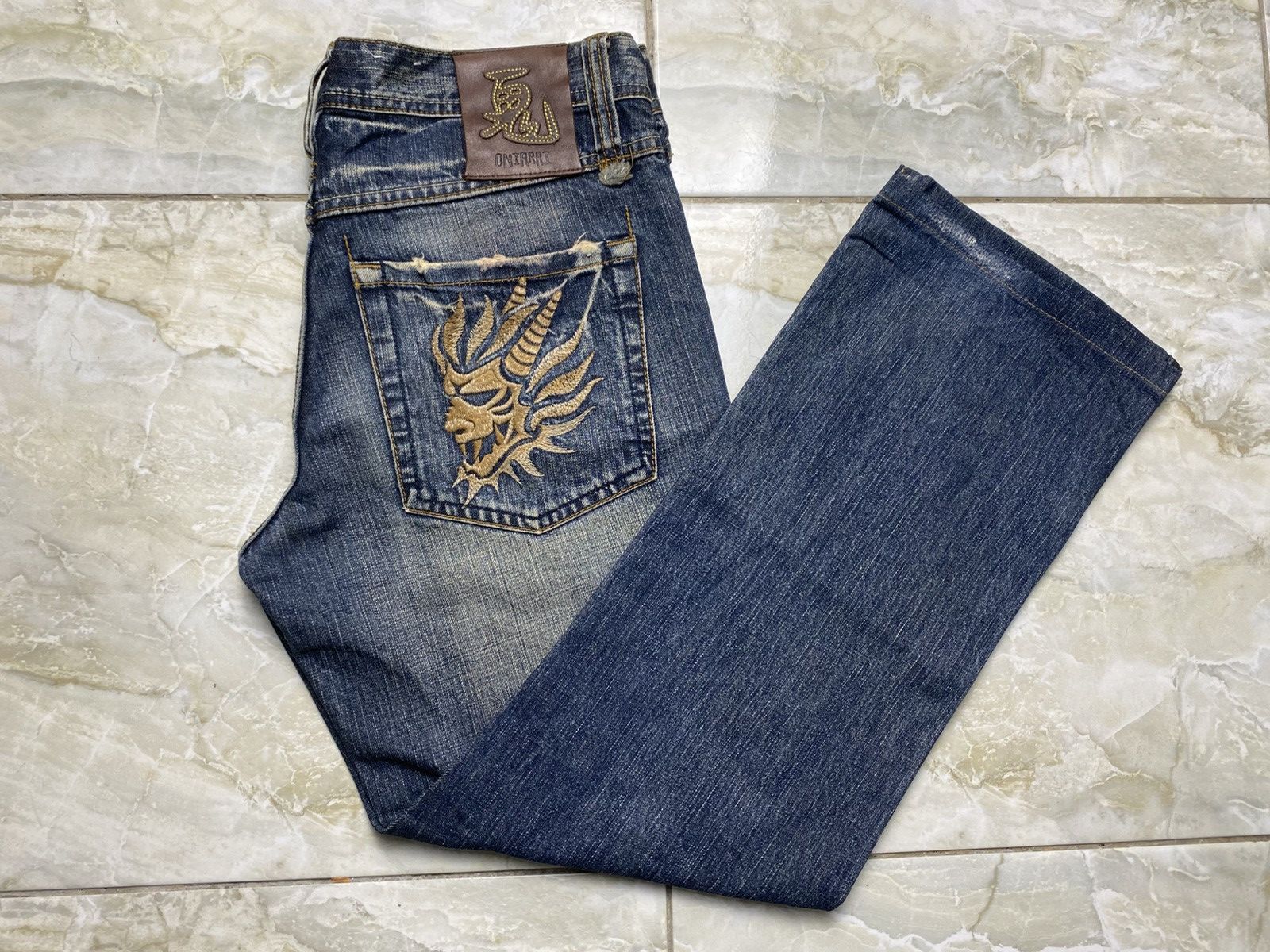Japanese Brand Oniarai Devil@Satan Embroidered Jeans Size US 32 / EU 48 - 18 Thumbnail