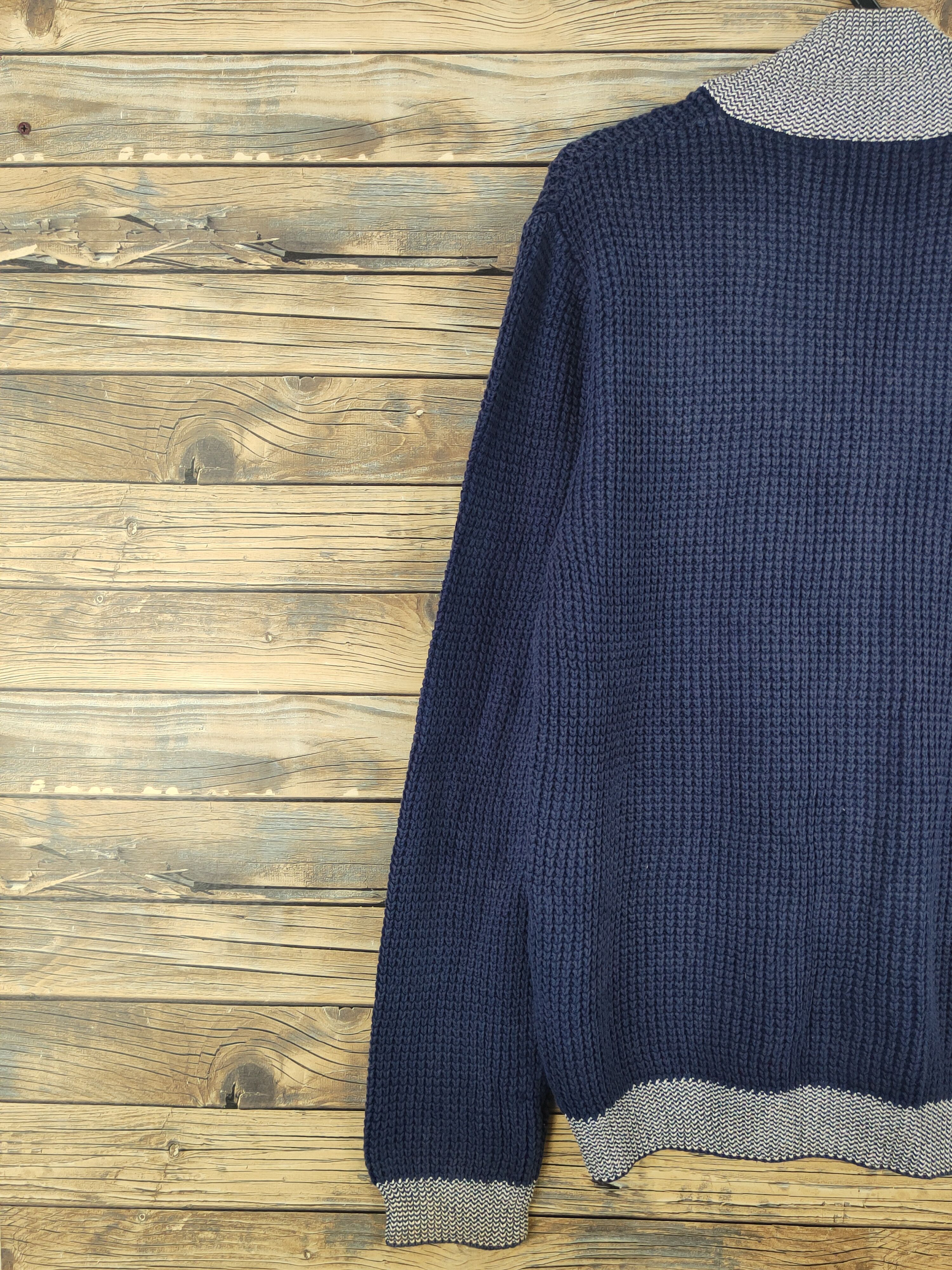 Homespun Knitwear Fairwhale Navy Knitwear Cardigan #W1097 Size US L / EU 52-54 / 3 - 8 Thumbnail