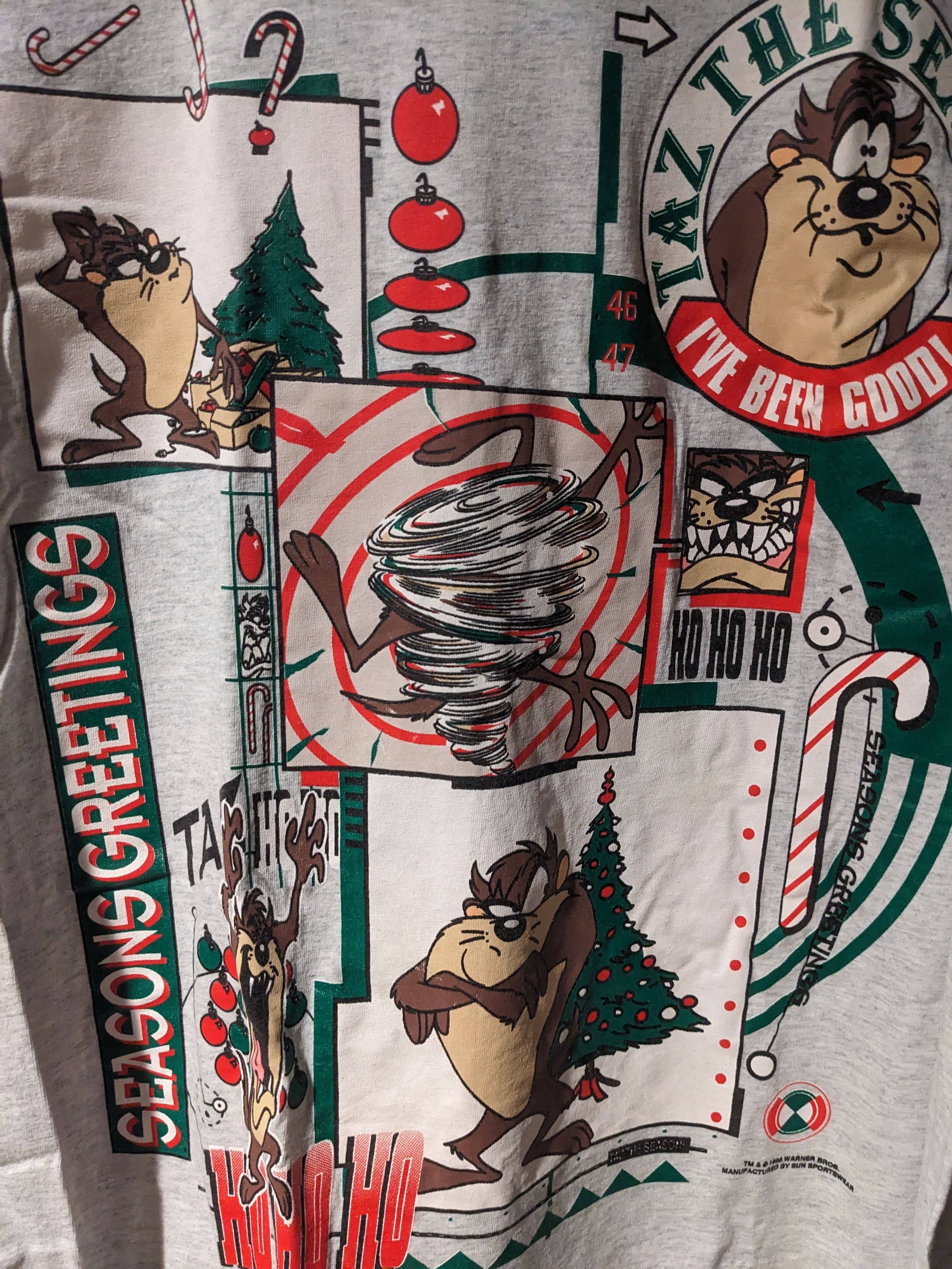 Cartoon Network × Vintage Vintage 1996 Looney Tunes Taz Christmas Long-Sleeve T-Shirt Size US L / EU 52-54 / 3 - 2 Thumbnail