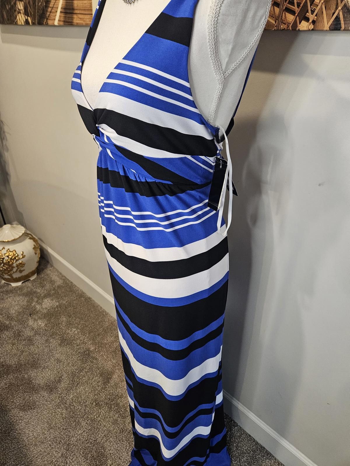 Designer Nwt I.N. Studio Women's Striped Maxi Dress - Size L Size L / US 10 / IT 46 - 2 Thumbnail