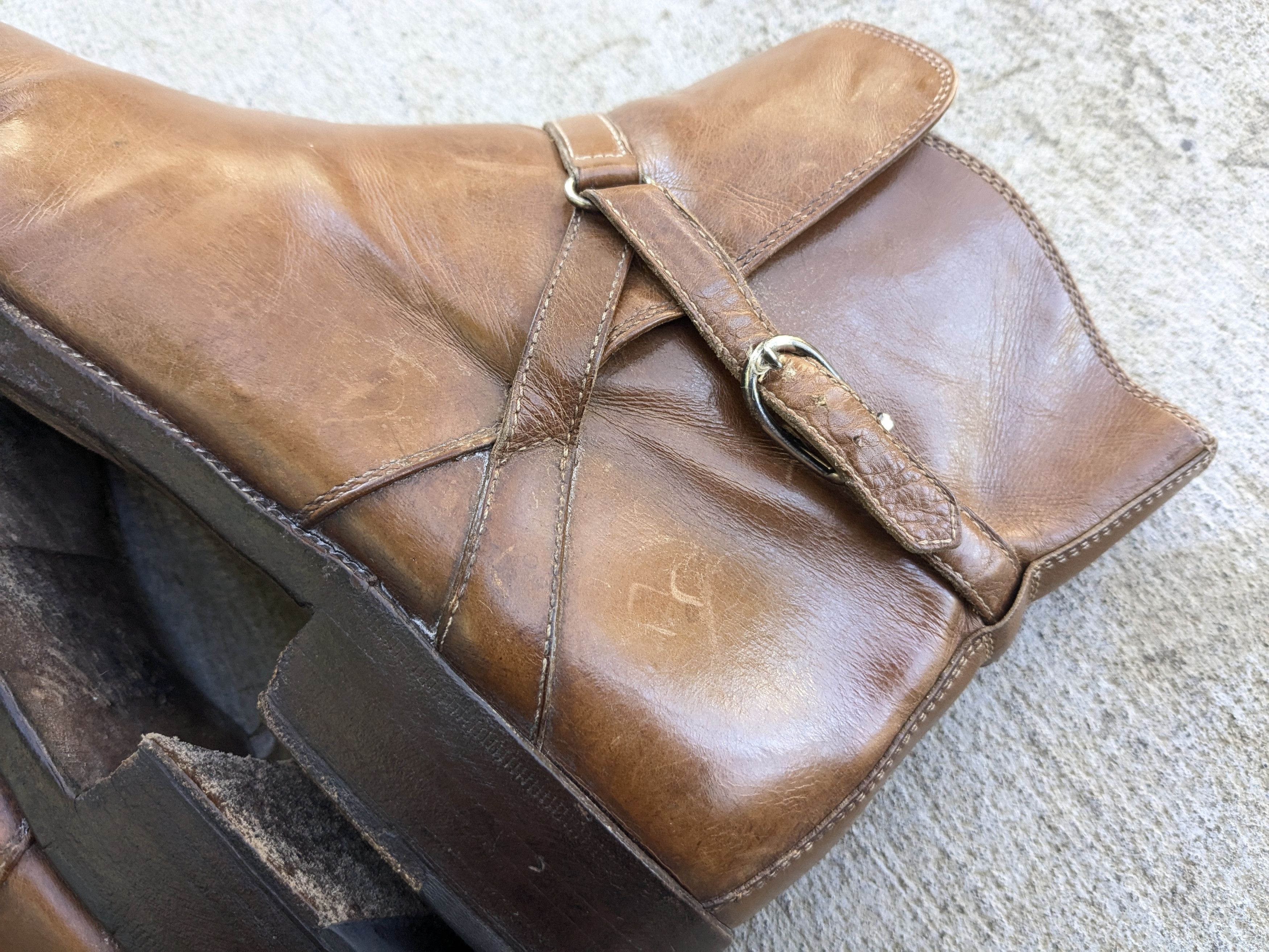Gucci Gucci Jodhpur Boots Brown 8.5 Leather GG Chelsea Side Zip Size US 8.5 / EU 41-42 - 7 Thumbnail
