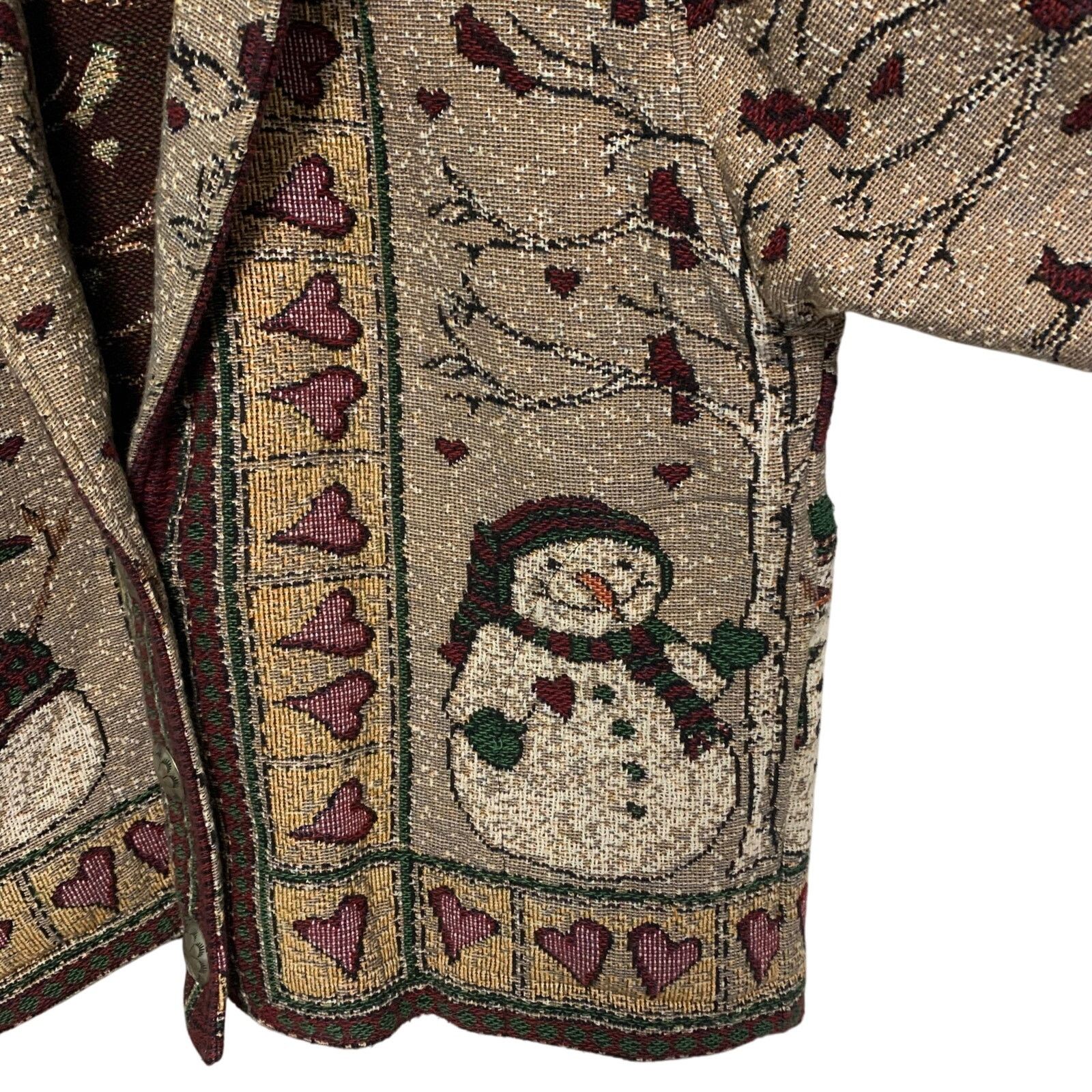 Vintage Painted Pony Vintage Women's Snowman Cardinal Tapestry Coat Size ONE SIZE - 4 Thumbnail