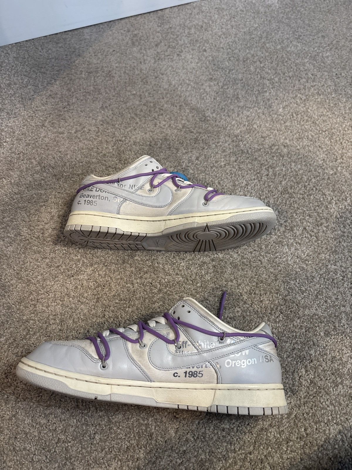 Nike × Off-White Nike X Off-White Dunk Low Lot 47/50 Size US 12 / EU 45 - 2 Thumbnail