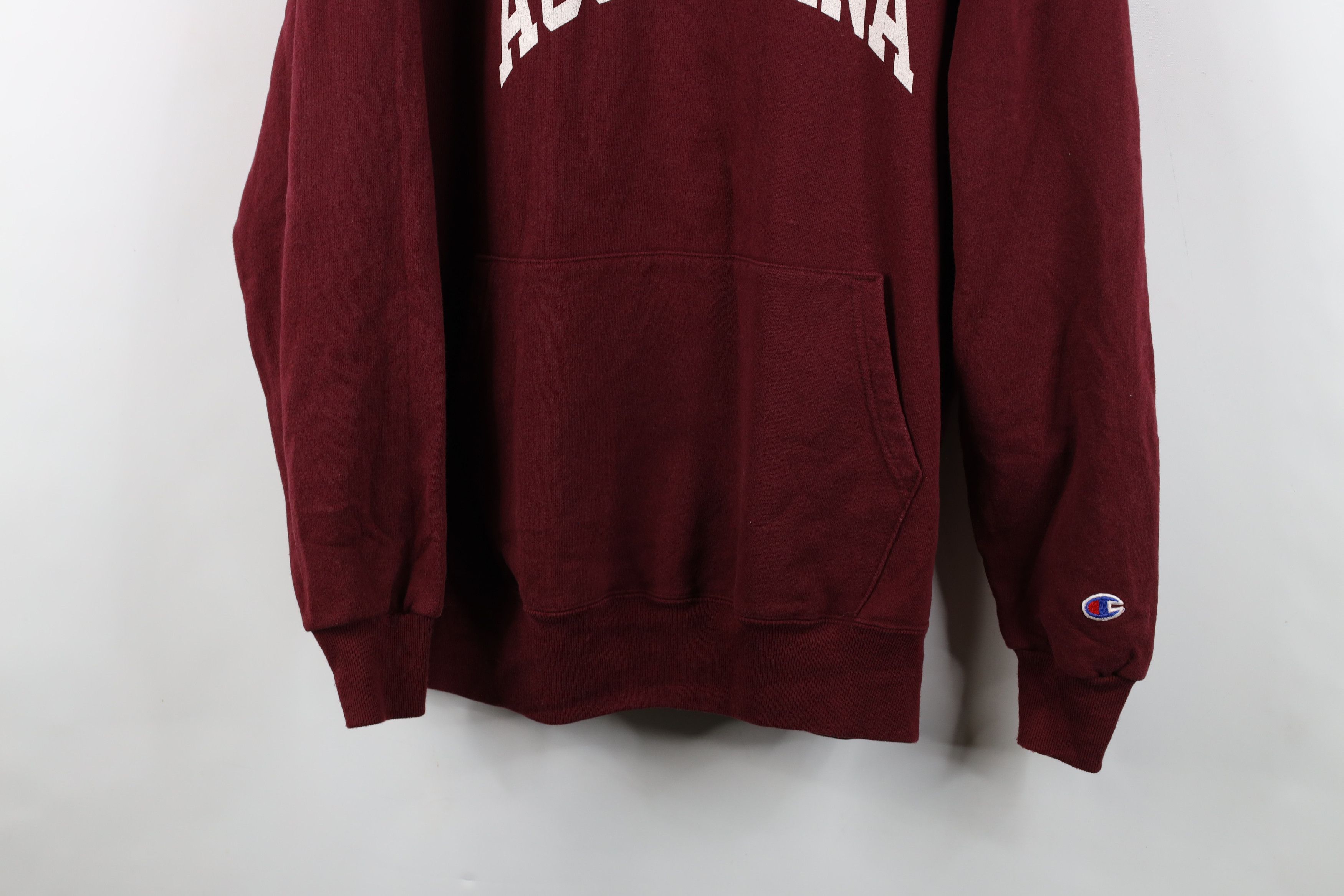 Champion Vintage 90s Champion Augustine Hoodie Sweatshirt Burgundy Size US XL / EU 56 / 4 - 3 Thumbnail