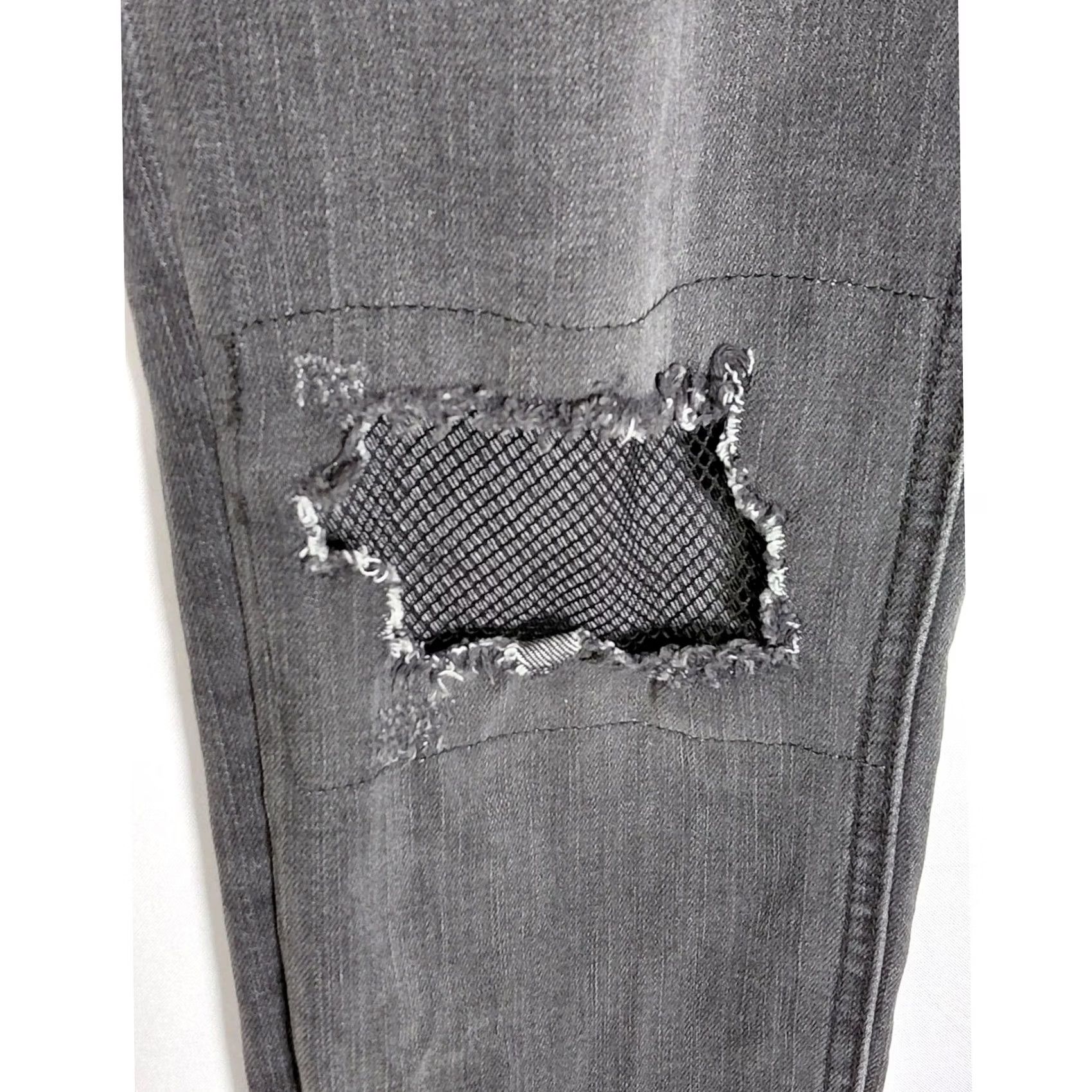 Free People Free People Jeans Distressed Gray Solid Denim Women Size W 28 Skinny Zip Pocket Stretch Vintage No N/A Size 28" / US 6 / IT 42 - 3 Thumbnail