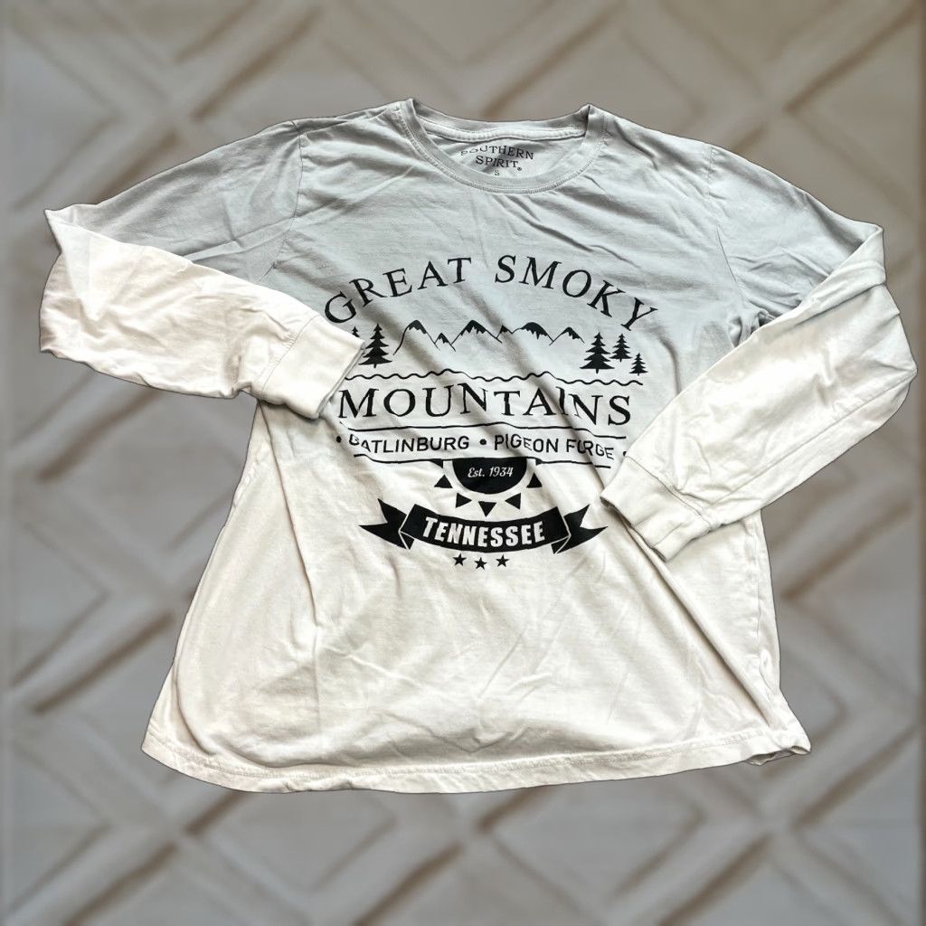 ESPIRIT Southern Spirit Shirt Adult Small Blue and White Great Smoky Mountains Graphic Shirt Size US S / EU 44-46 / 1 - 1 Thumbnail