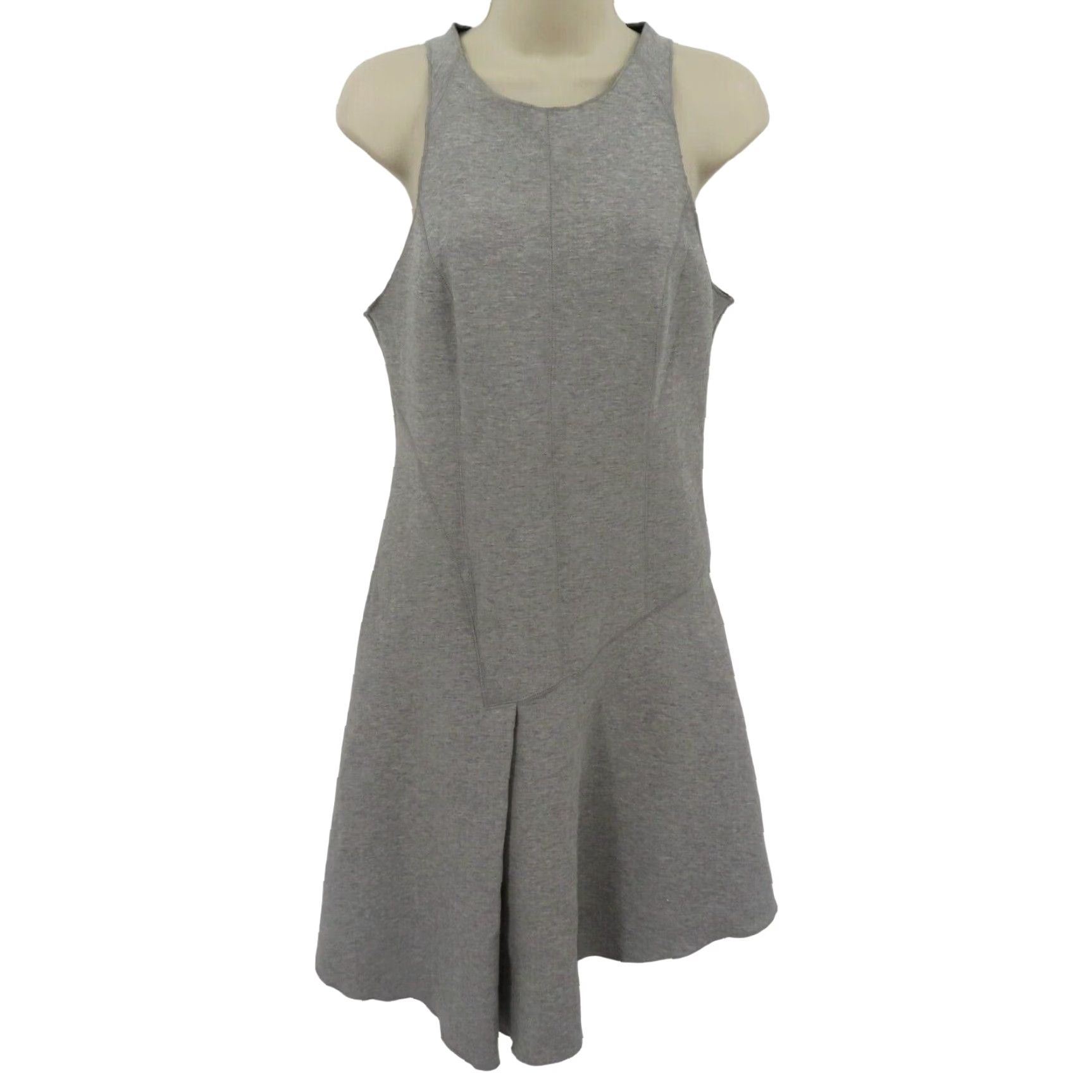 Vintage Derek Lam 10 Crosby Womens Dress Gray Scuba Sleeveless Asymmetrical Fit Flare 4 Size S / US 4 / IT 40 - 2 Thumbnail