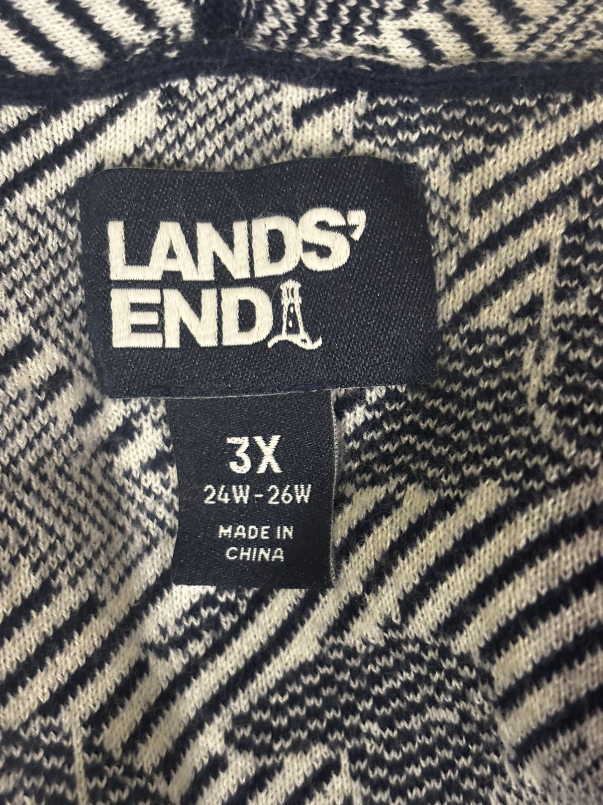Lands' End Women’s navy & white Cardigan.wt1204 Size 3XL / US 20-22 - 8 Thumbnail
