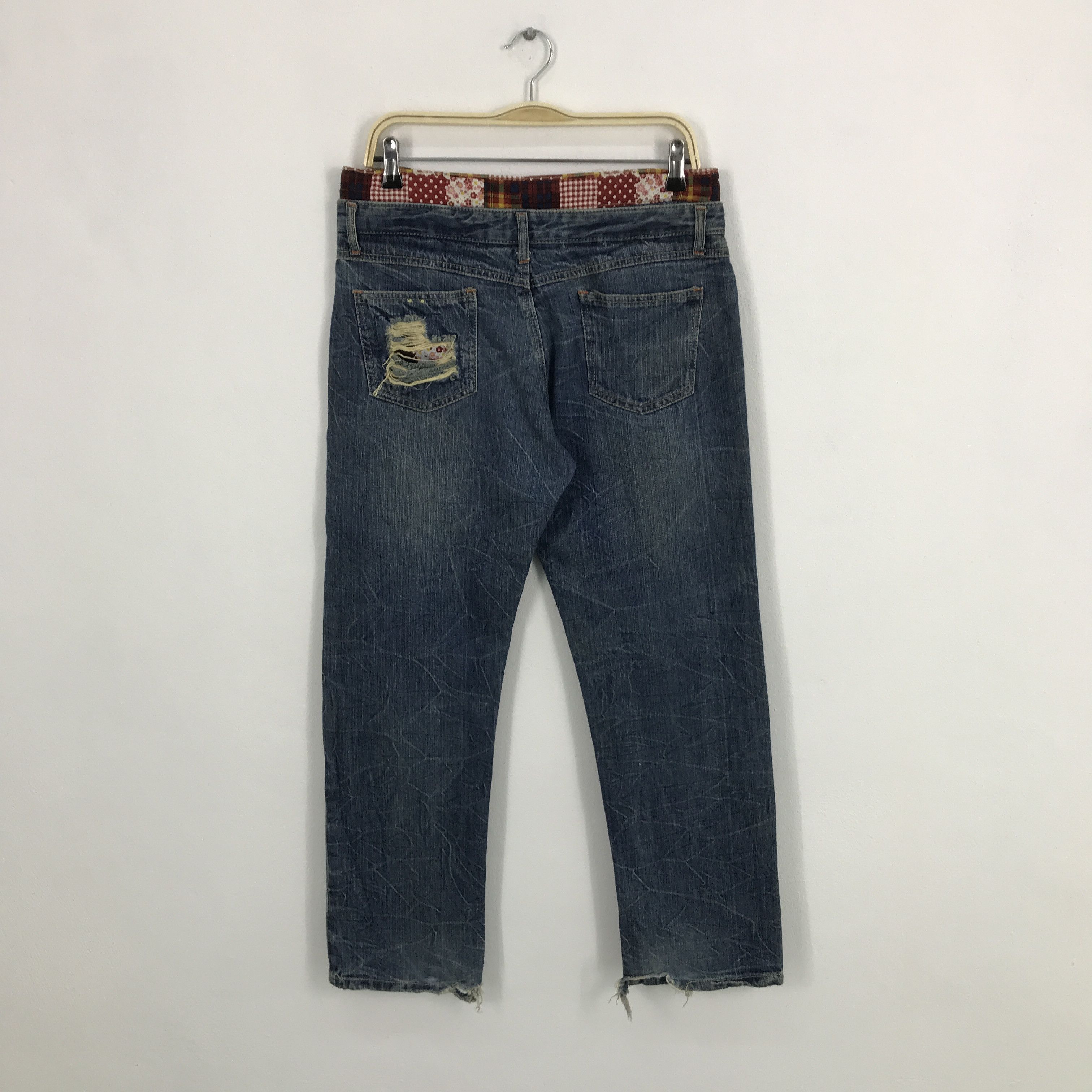Japanese Brand Double waist Japanese brand patchwork jean Size US 32 / EU 48 - 4 Thumbnail