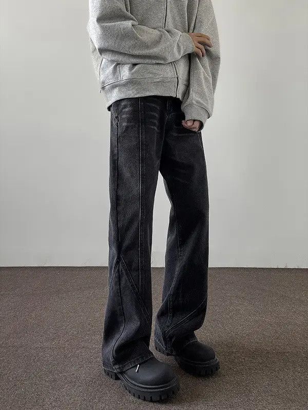 Japanese Brand Retro loose straight leg micro flared jeans Size US 32 / EU 48 - 3 Thumbnail