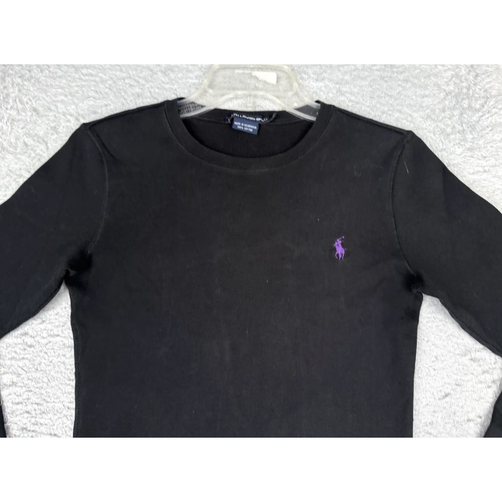 Polo Ralph Lauren Ralph Lauren Sport Shirt Teens Medium Black Slim Fit Long Sleeve Cotton Logo Tee Size US M / EU 48-50 / 2 - 4 Thumbnail