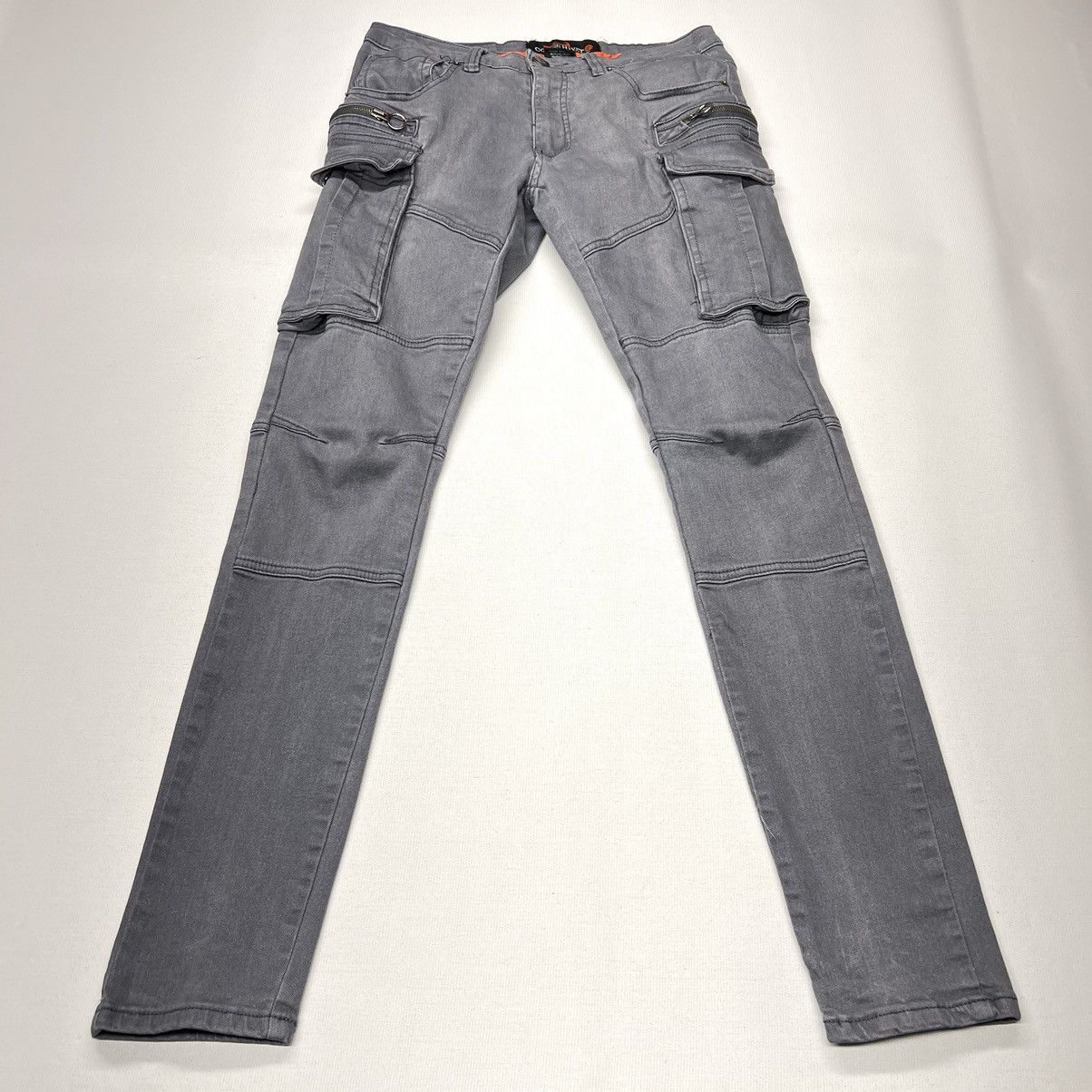 Other Copper Rivet Jeans Grey Skinny Moto Cargo Pocket Denim Size US 30 / EU 46 - 1 Thumbnail