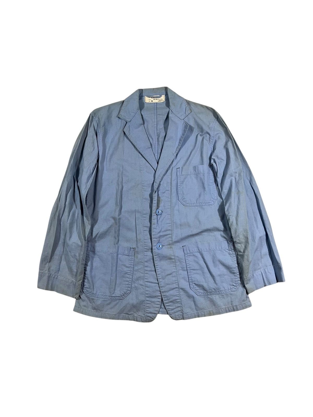 Vintage Vintage 50s 60s Blue Cotton Uniform Jacket Size US S / EU 44-46 / 1 - 1 Thumbnail