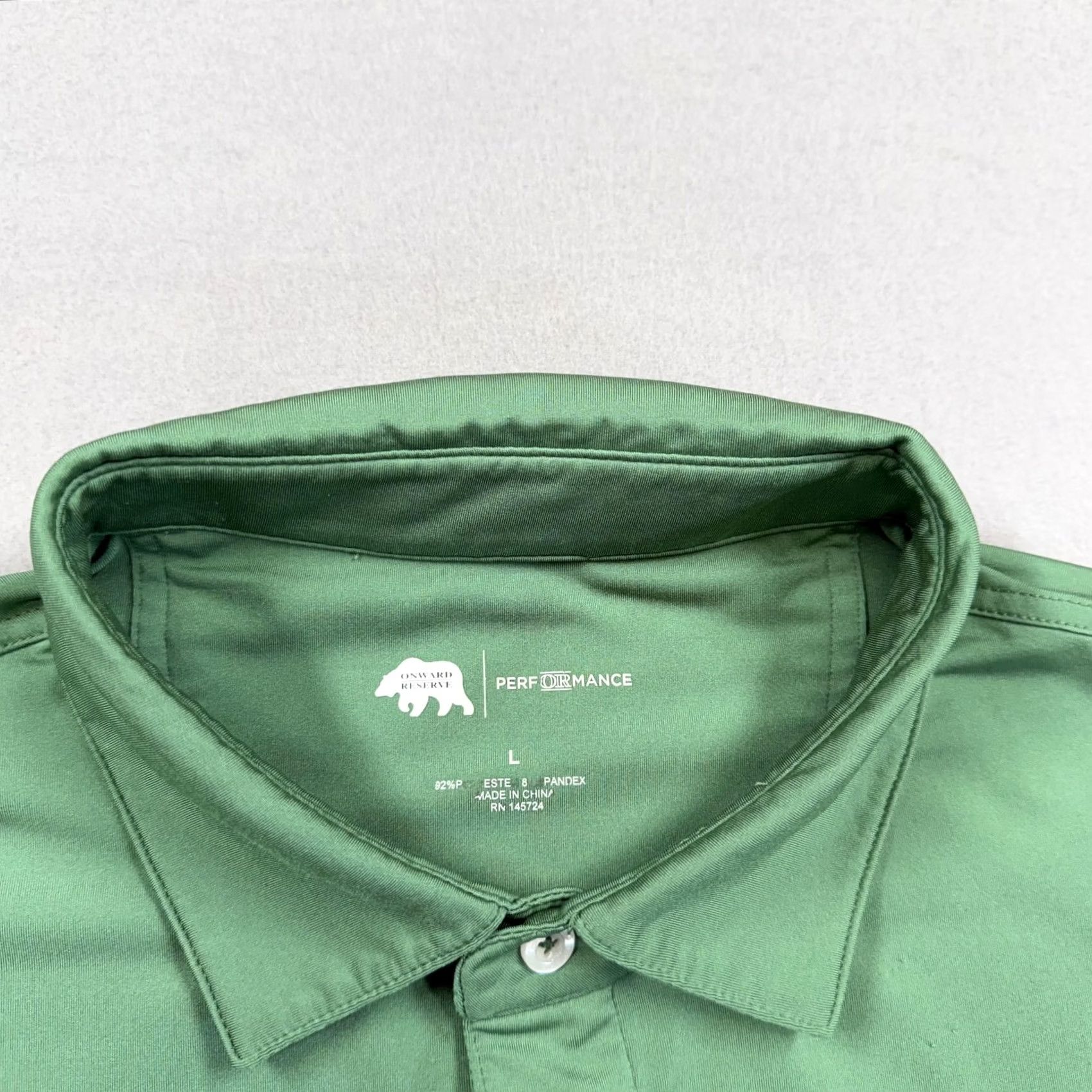 Vintage Onward Reserve Polo Shirt Mens L Green Solid Golf Performance Casual Stretch Size US L / EU 52-54 / 3 - 2 Thumbnail