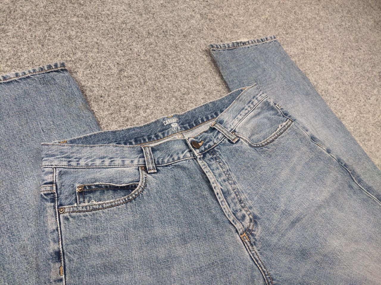 Carhartt Carhartt Wip Bexar Denim Faded Straight Jeans Vintage Style Size US 33 - 7 Thumbnail