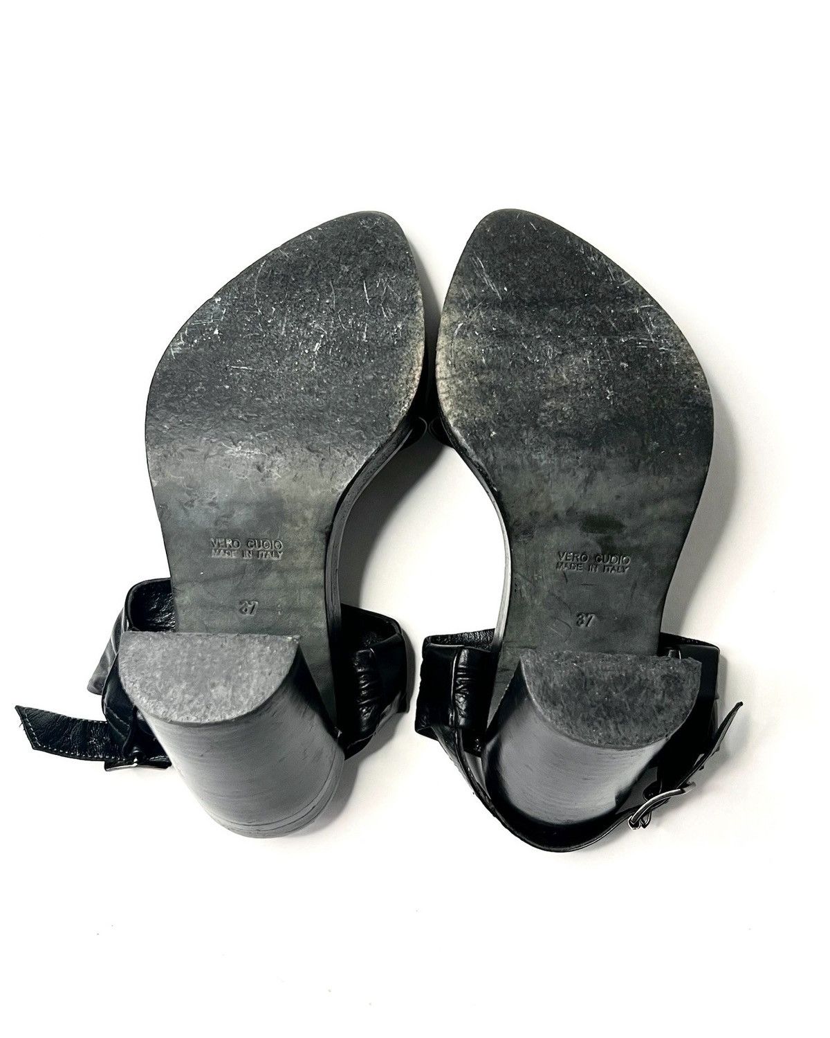 Ann Demeulemeester S/S 2003 BLOCK HEELED PLATFORM SANDALS Size US 7 / IT 37 - 10 Thumbnail