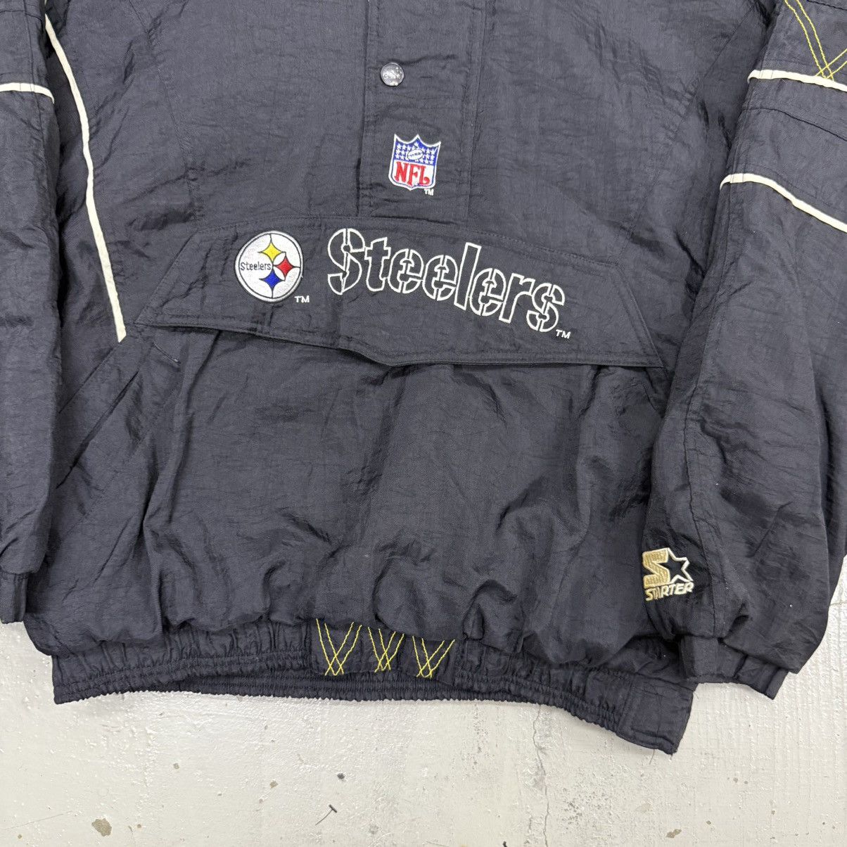 NFL VTG 90s Starter NFL Pittsburgh Steelers Logo Pullover Jacket Size US L / EU 52-54 / 3 - 3 Thumbnail