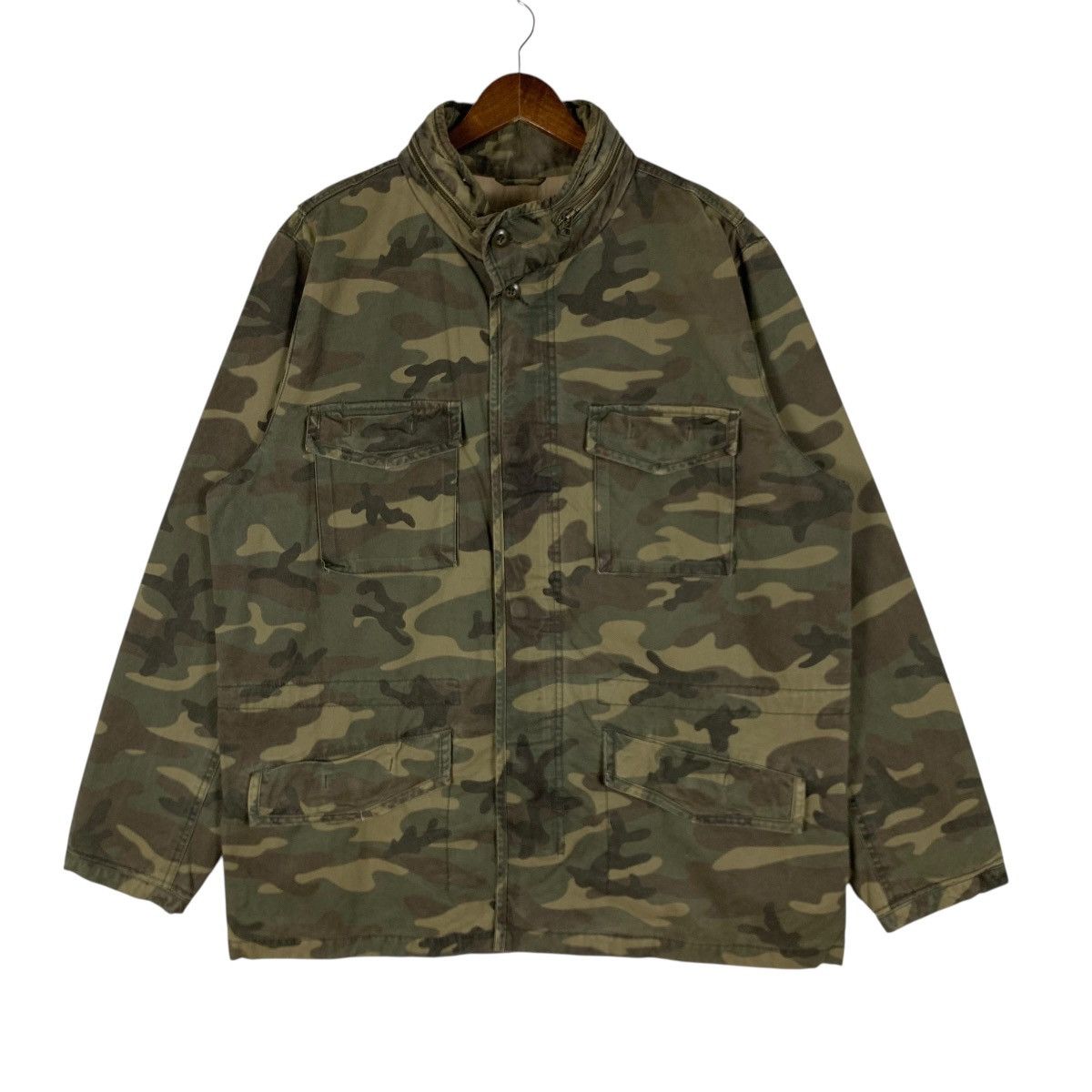 If Six Was Nine Vintage RARE Gap Camouflage Military Field Jacket Hoodie Size US L / EU 52-54 / 3 - 1 Thumbnail