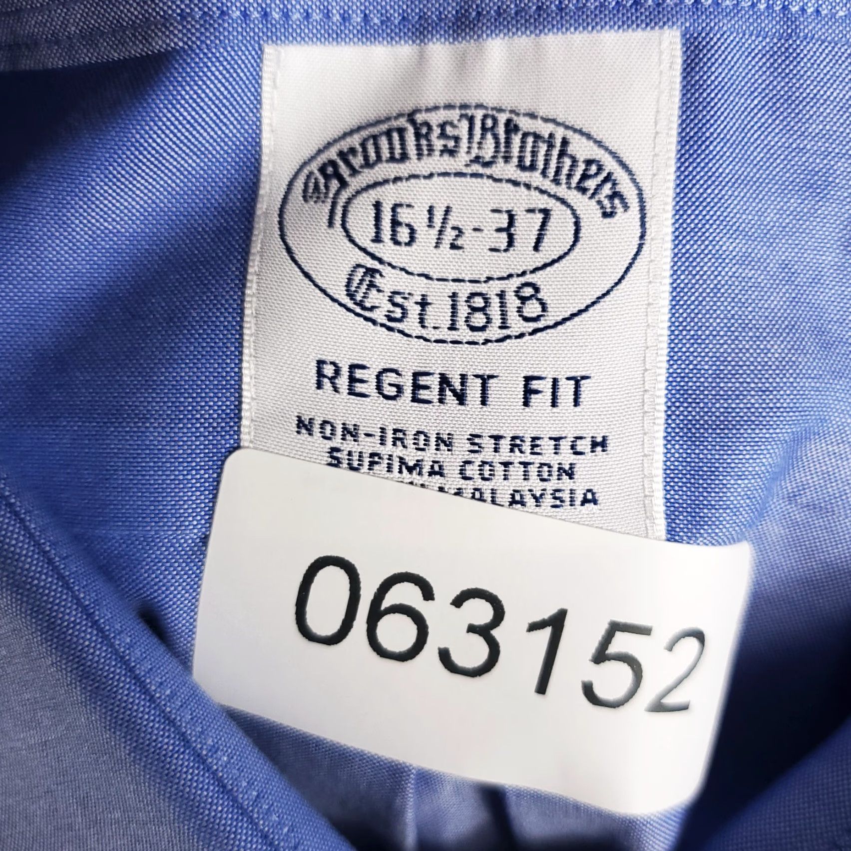 Brooks Brothers Brooks Brothers Dress Shirt Mens 16.5 Blue Long Sleeve Button Up Regular Fit Classic Size 42R - 7 Thumbnail