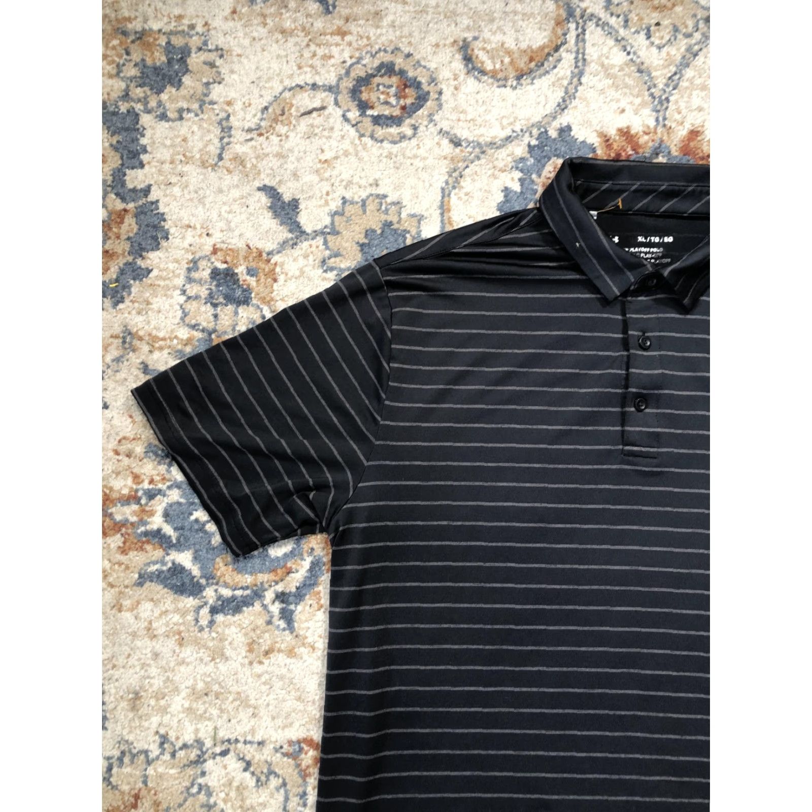 Under Armour Under Armour Polo Shirt Mens XL Black Striped Playoff Golf Performance Shirt Size US XL / EU 56 / 4 - 3 Thumbnail