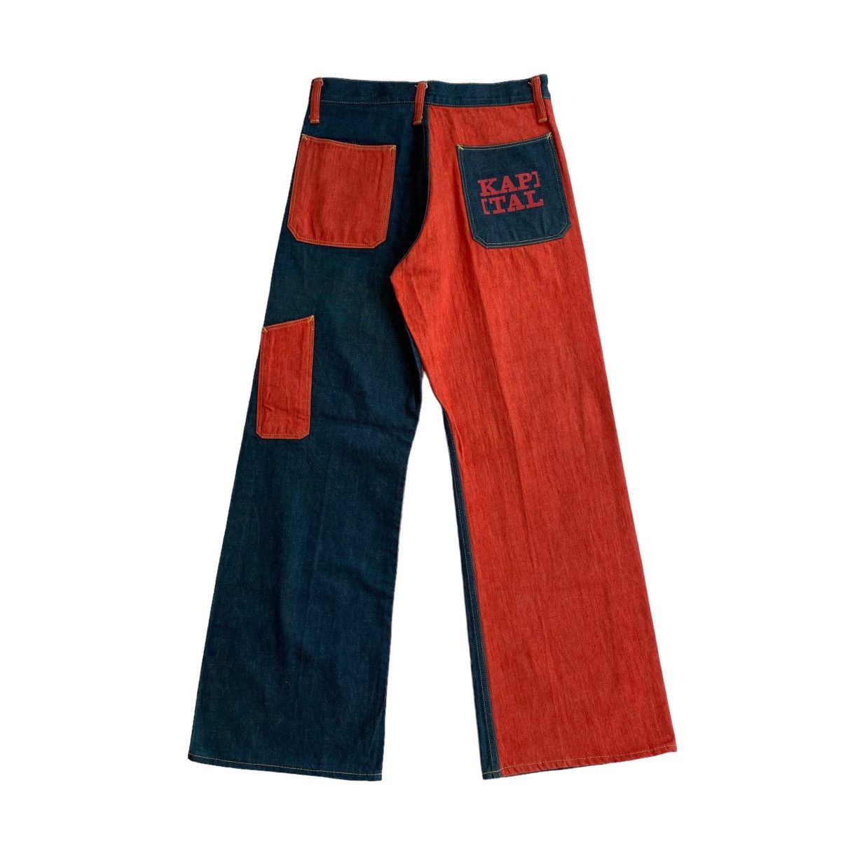 Kapital Kapital P.R.C Flared Twotone Denim Pants Size US 28 / EU 44 - 1 Thumbnail