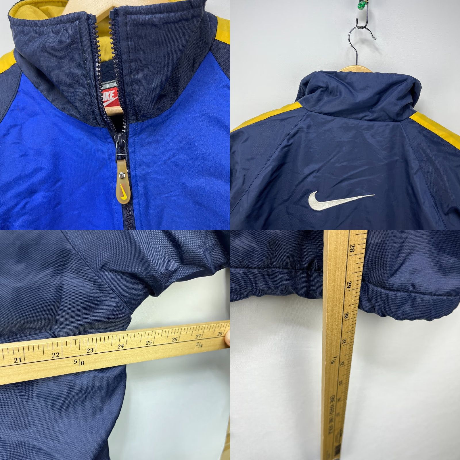 Nike VINTAGE Nike Big Swoosh Jacket Fleece Lined Polyester Blue L Men's Large 90s Puffer Zip Sportswear Size US L / EU 52-54 / 3 - 8 Thumbnail