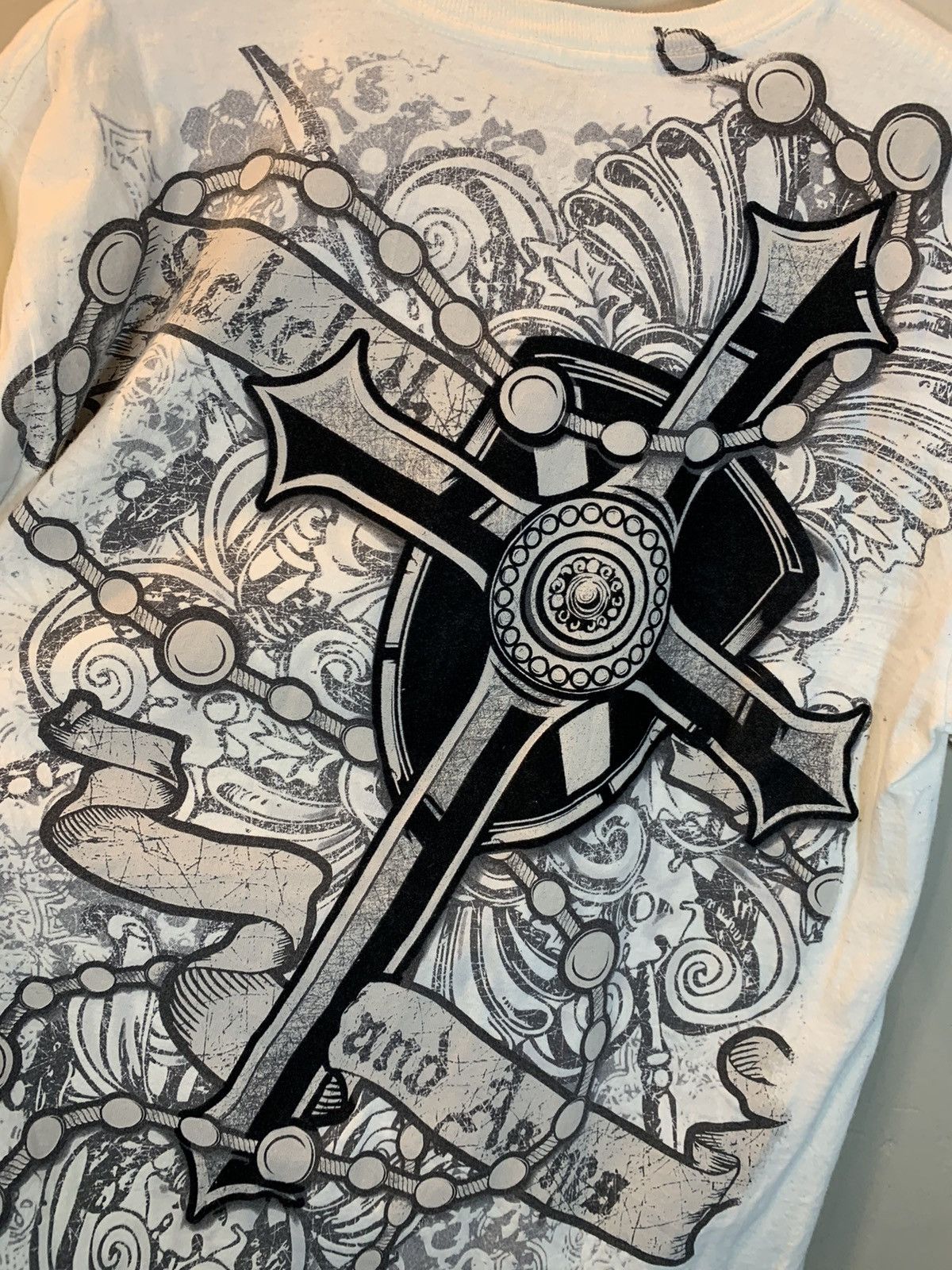 Chemistry × Vintage *RARE* Vintage Redemption Jesus AOP Cross Y2K Christ T-Shirt Size US M / EU 48-50 / 2 - 4 Thumbnail