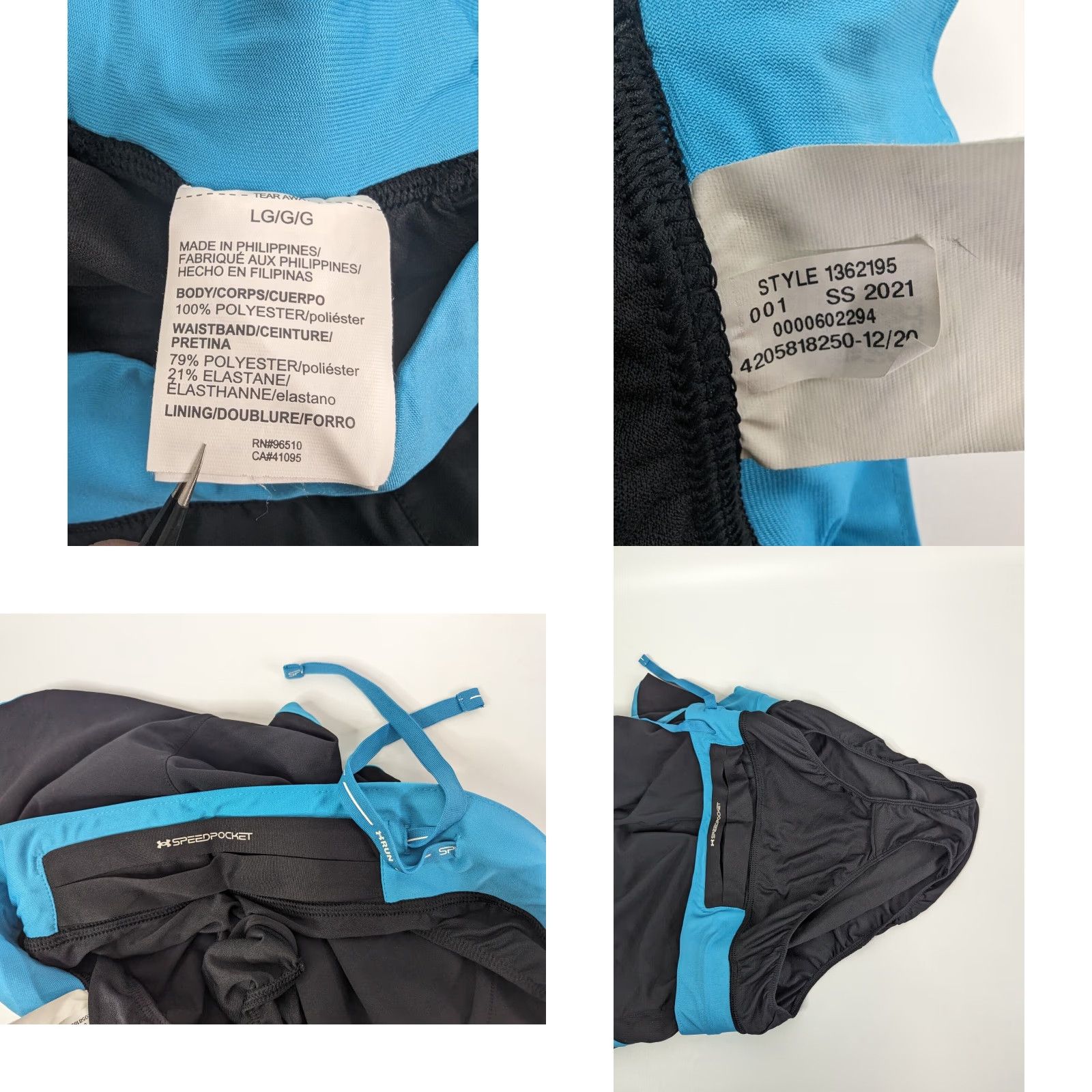 Under Armour Under Armour Heatgear Fitted SpeedPocket Zip Running Shorts Blue Women's L Size 36" / US 14 / IT 50 - 8 Thumbnail