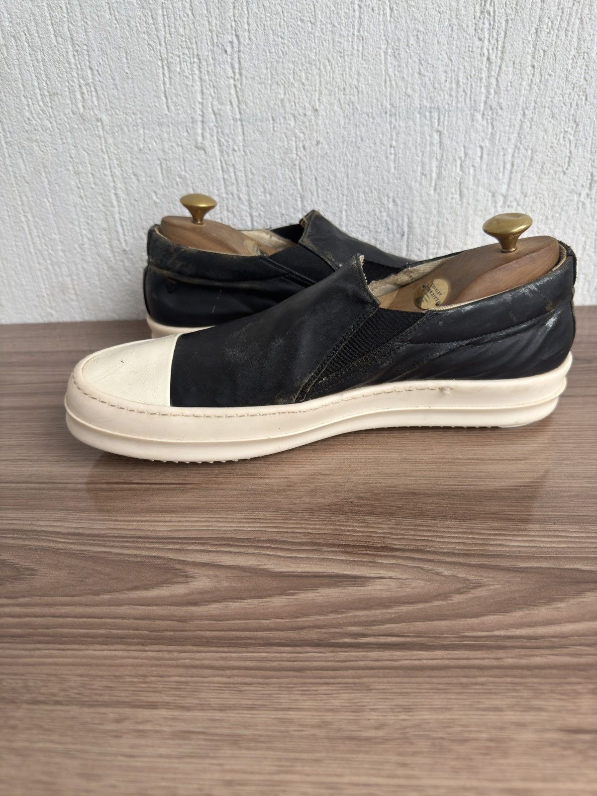 Rick Owens Drkshdw Matte leather boat slip-ons Size US 10 / EU 43 - 12 Thumbnail