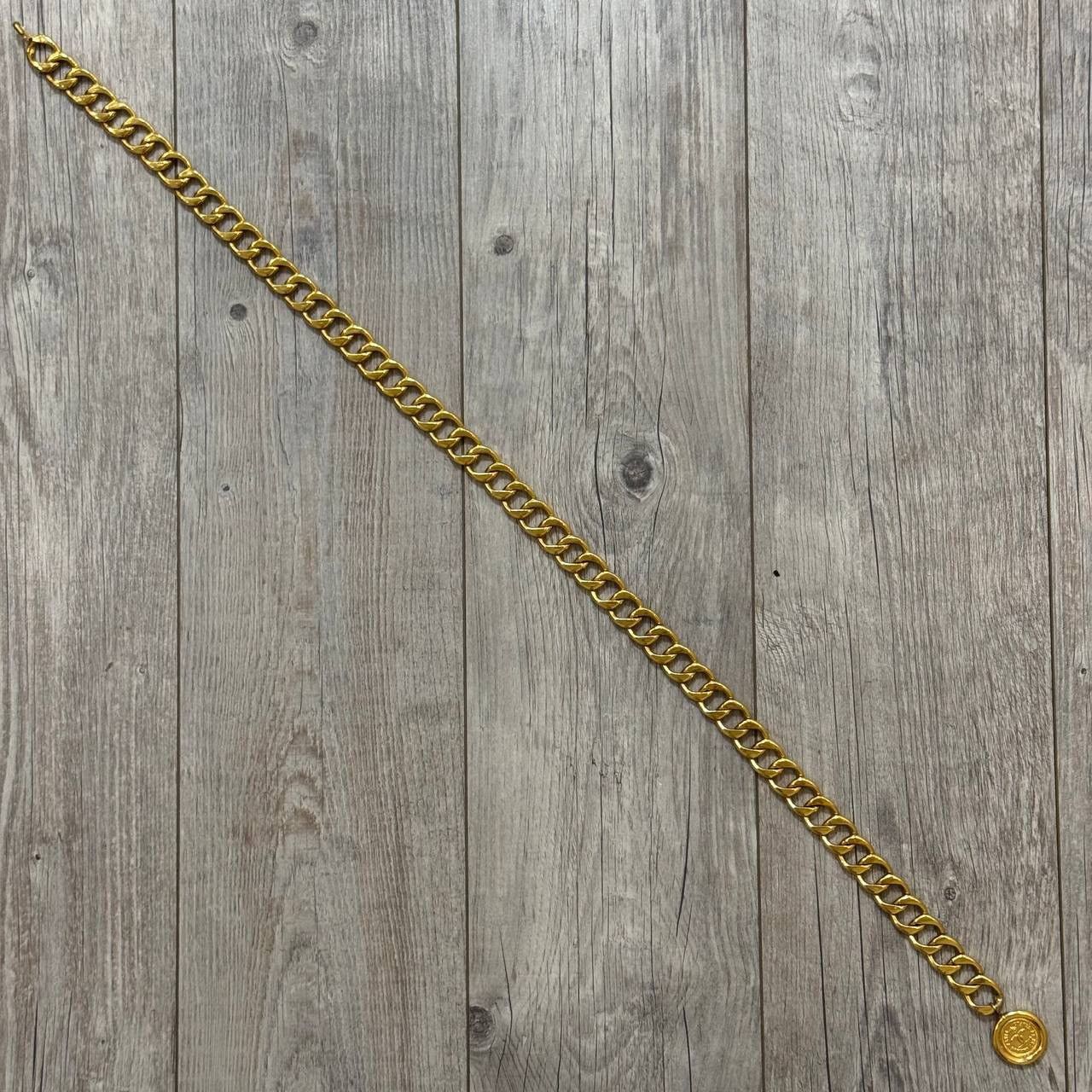 Chanel × Vintage Vintage 90s CHANEL Gold Plated Cambon 31 Rue Coin Chain Belt Size ONE SIZE - 4 Thumbnail