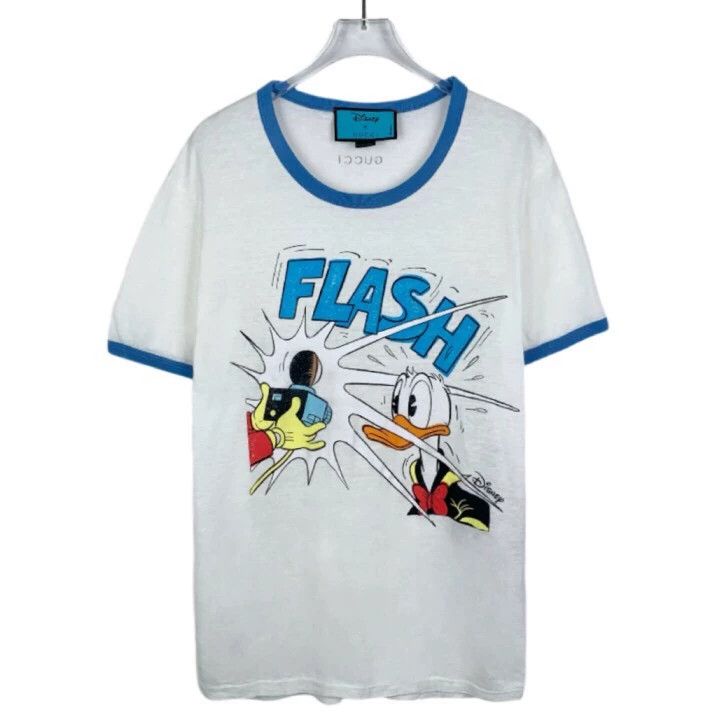 Gucci Gucci Donald Duck printed round-neck white cotton linen sho Size US XS / EU 42 / 0 - 1 Thumbnail