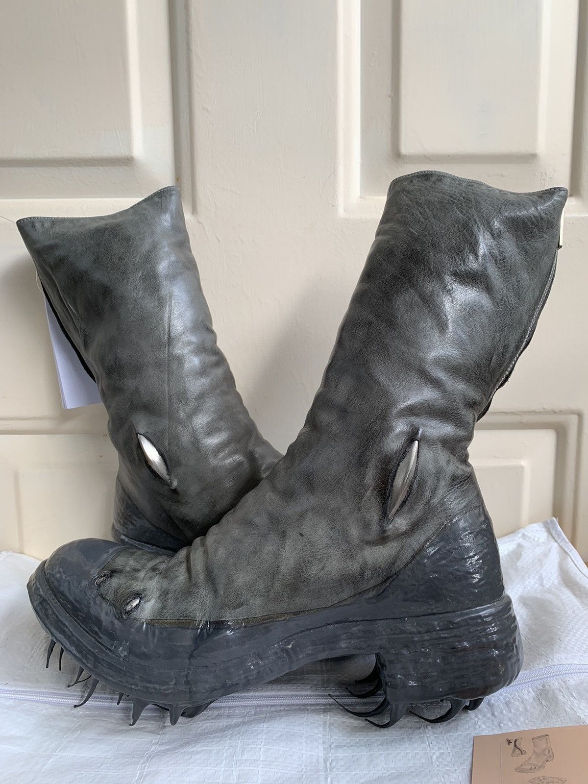 Carol Christian Poell CCP Object-dyed One Piece Drip Prosthetic Boots Size US 11.5 / EU 44-45 - 3 Thumbnail