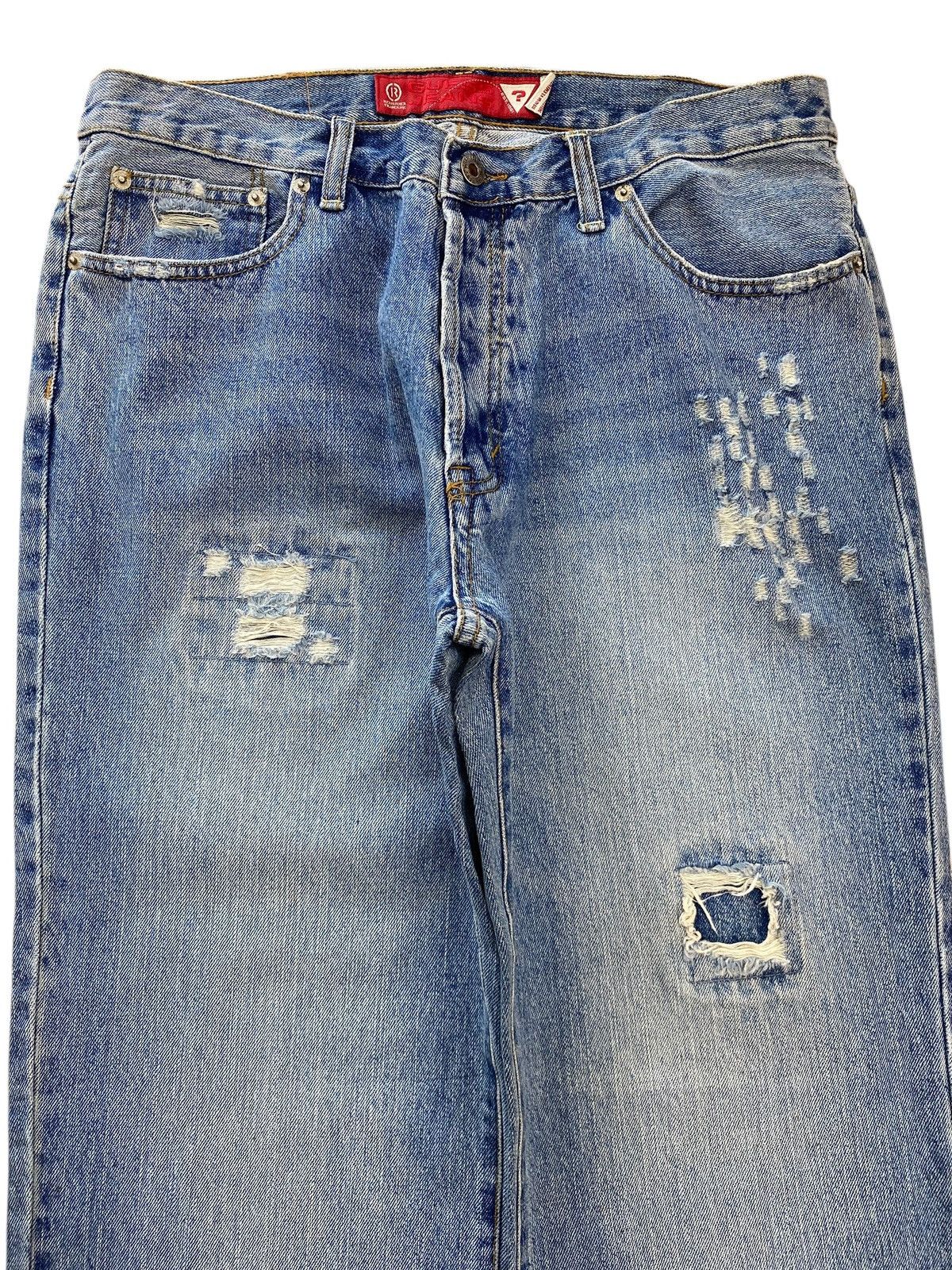 Guess Guess Faded Blue Wash Distressed Style Straight Leg Jean Size US 32 / EU 48 - 2 Thumbnail