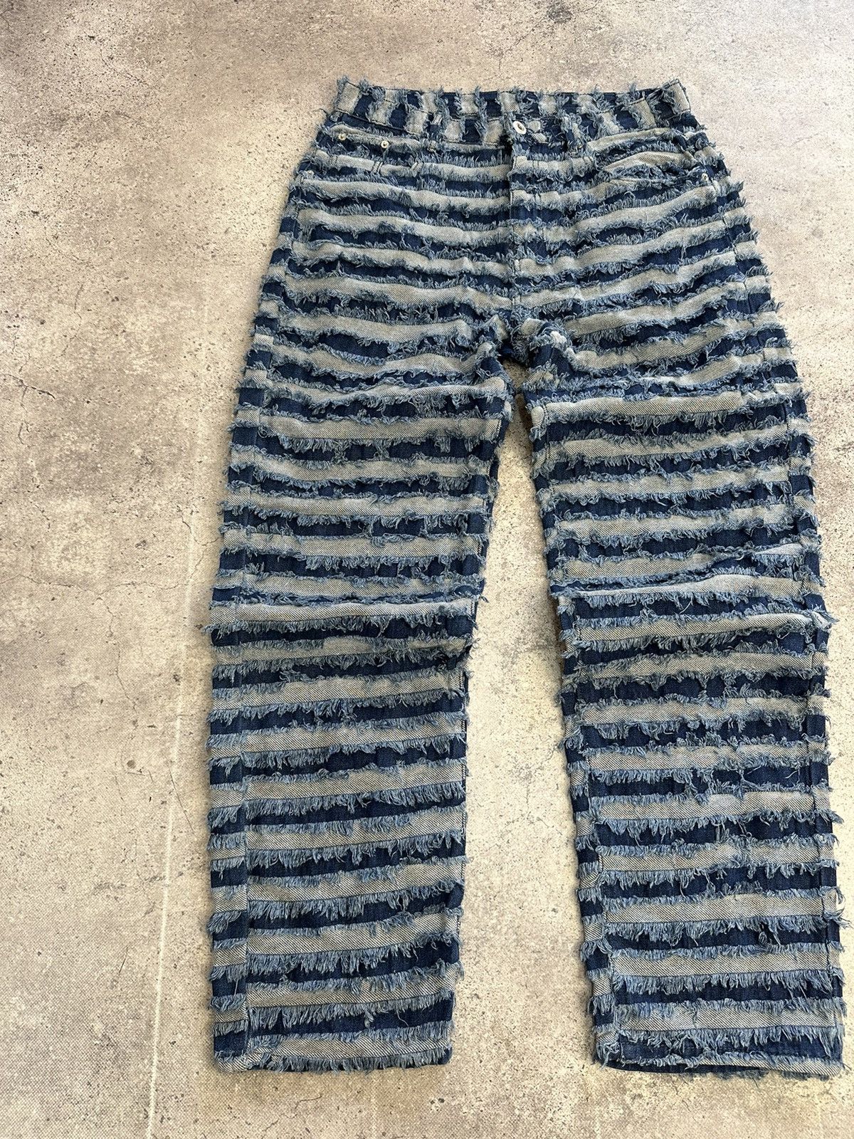 Japanese Brand × Vintage Vintage Junya Watanabe Balenciaga Style Denim Jeans Y2K Size US 33 - 5 Thumbnail