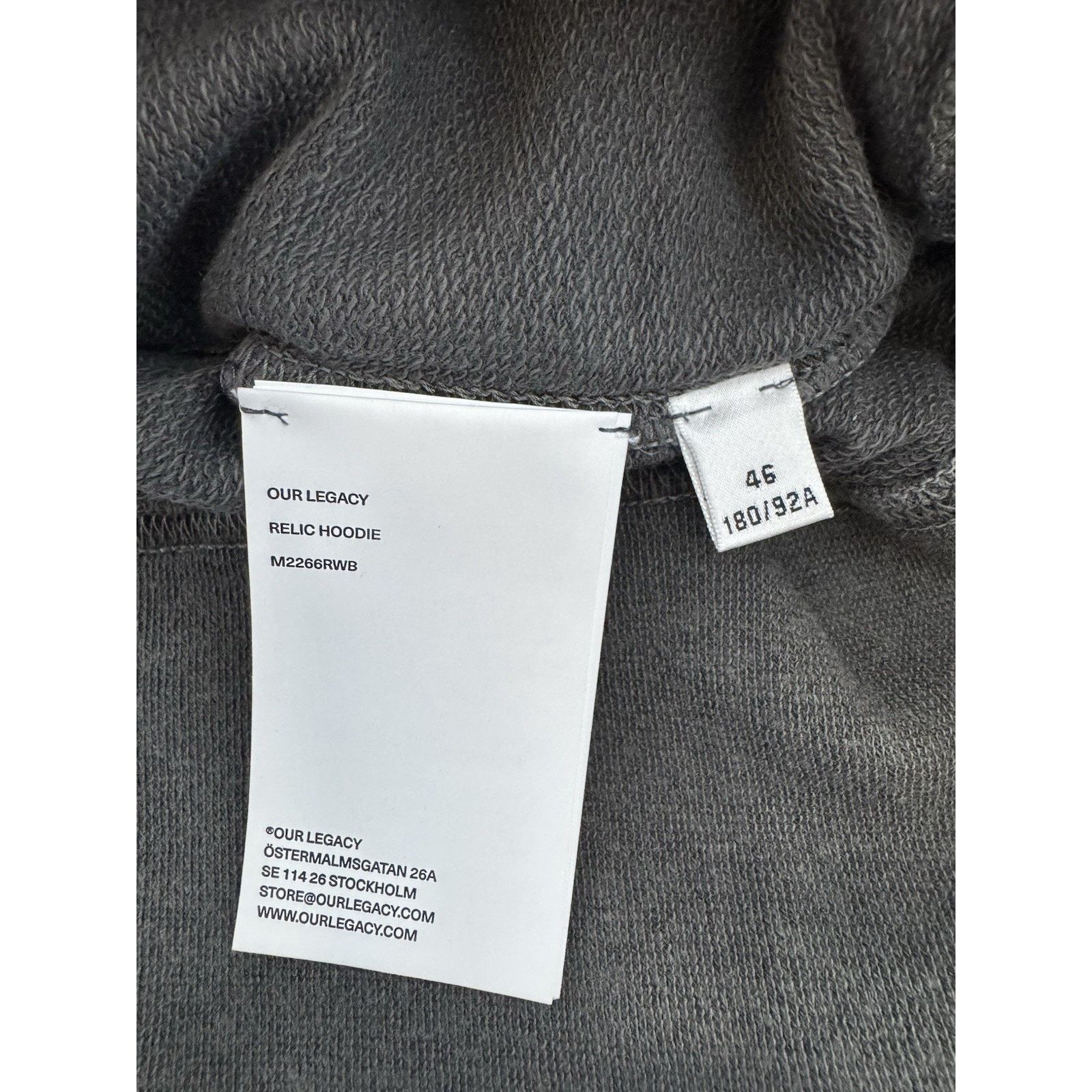 Our Legacy Our Legacy Relic Hoodie Washed Black Rogue LoopBack 46 XS Size US XS / EU 42 / 0 - 7 Thumbnail