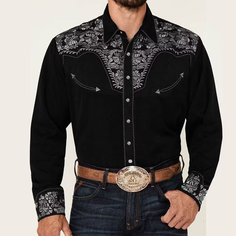 Japanese Brand Black colour harajuku cowboy style western shirt Size US S / EU 44-46 / 1 - 1 Thumbnail