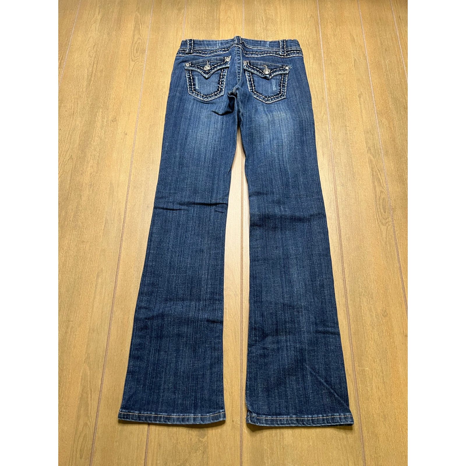 Vintage Zipper Y2K Bootcut Jeans Womens Size 9 Blue Rhinestone 27x30 Size US 27 - 8 Thumbnail
