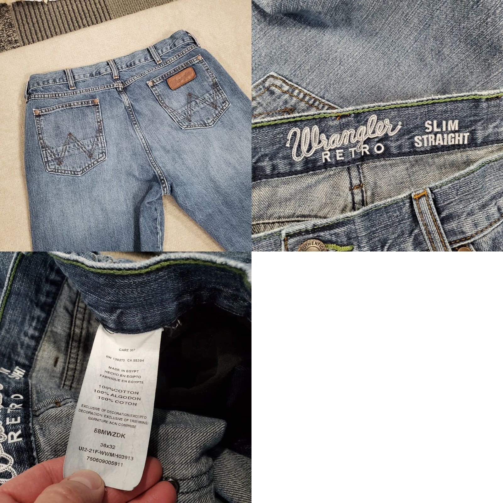Wrangler Wrangler Retro Jeans Mens 36x32 Blue Slim Straight Leg Faded Medium Wash Western Jeans Mens Slim Western Blue 36x32 Wrangler Retro Size US 36 / EU 52 - 8 Thumbnail