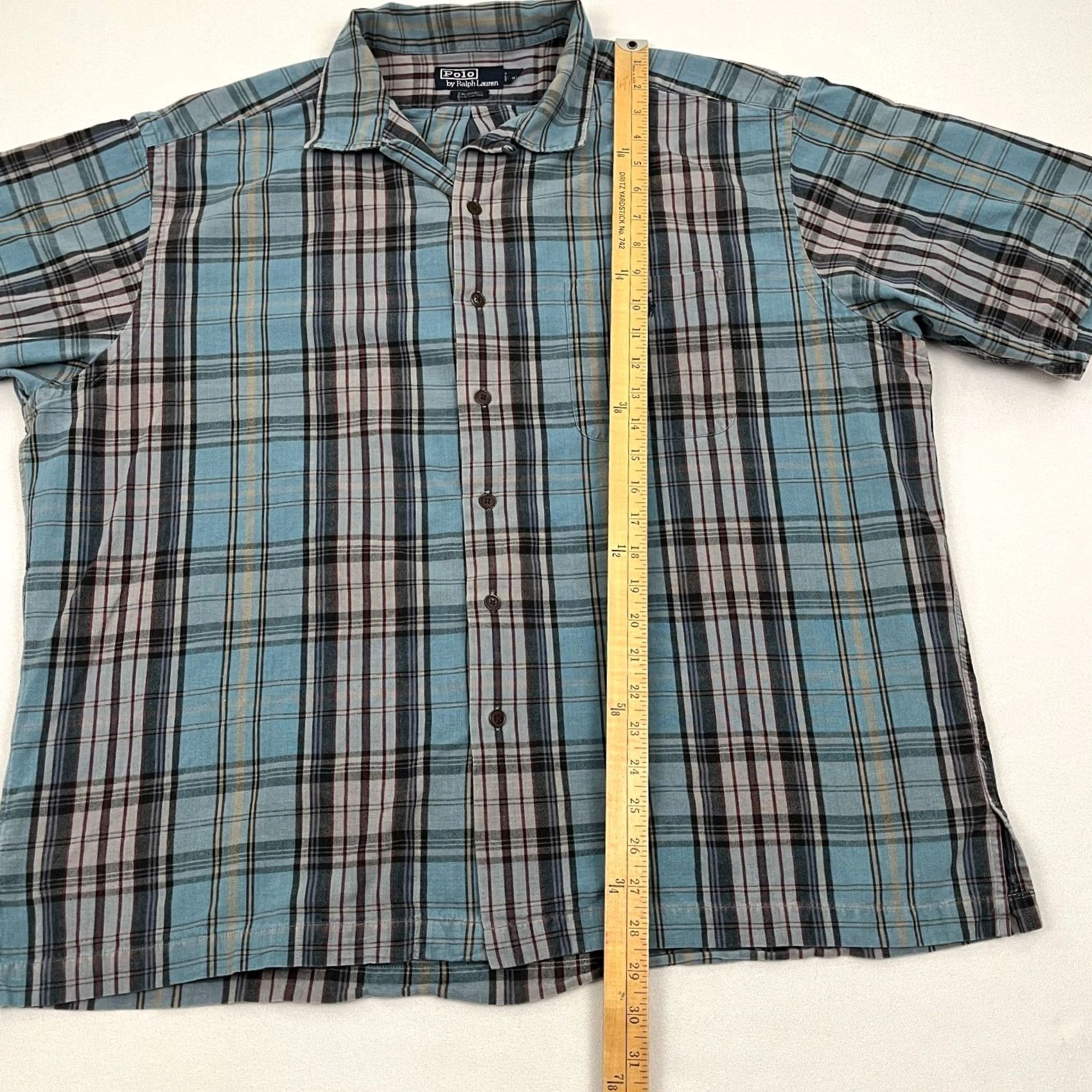 Polo Ralph Lauren VTG Polo Ralph Lauren Caldwell Shirt Mens 2XL Blue Plaid Button Up Collar Shirt Polo Ralph Lauren Size US XXL / EU 58 / 5 - 6 Thumbnail
