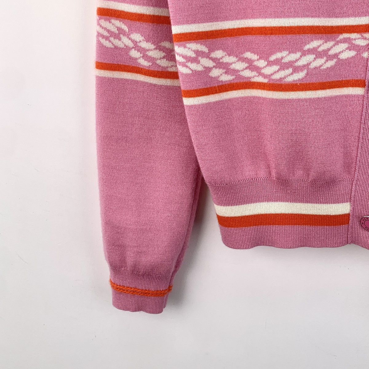 Hermes Hermes Striped Rope Cashmere Long Sleeve Knit Cardigan K26WX Size XXS / US 00 / IT 34 - 4 Thumbnail