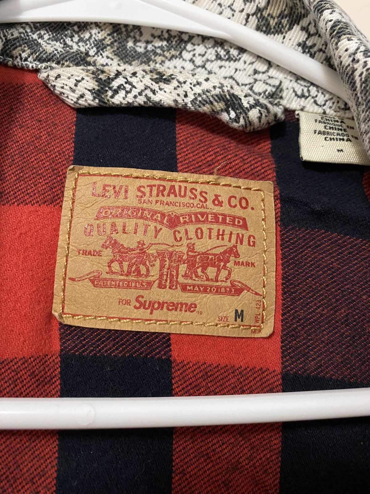 Supreme supreme x levis snakeskin denim trucker jacket | Grailed