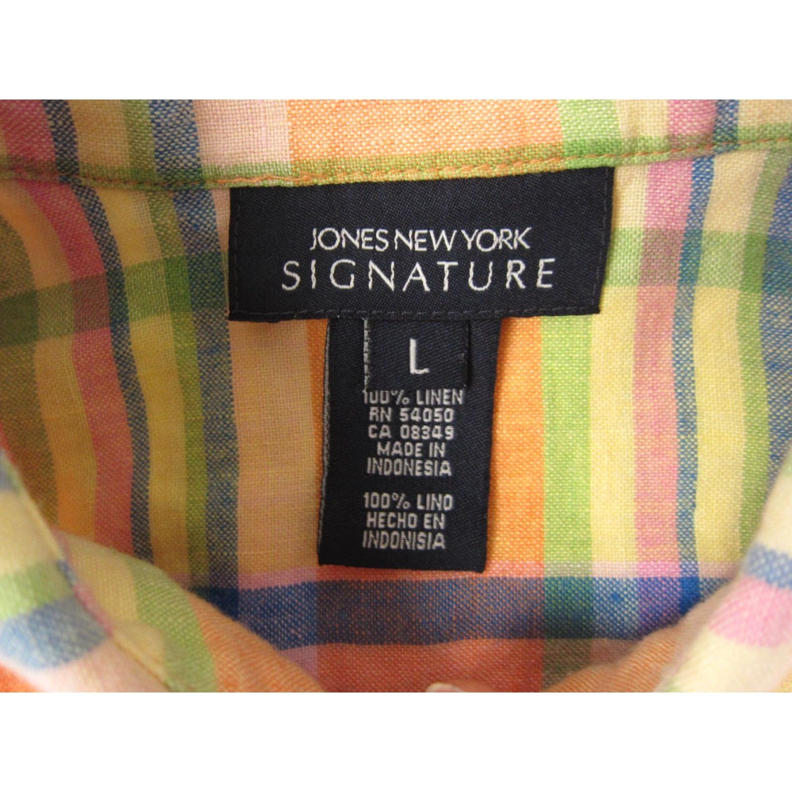 Jones New York Jones New York Shirt Womens L Pink Plaid 100% Linen Casual Classic 90s City Womens Size L / US 10 / IT 46 - 3 Thumbnail