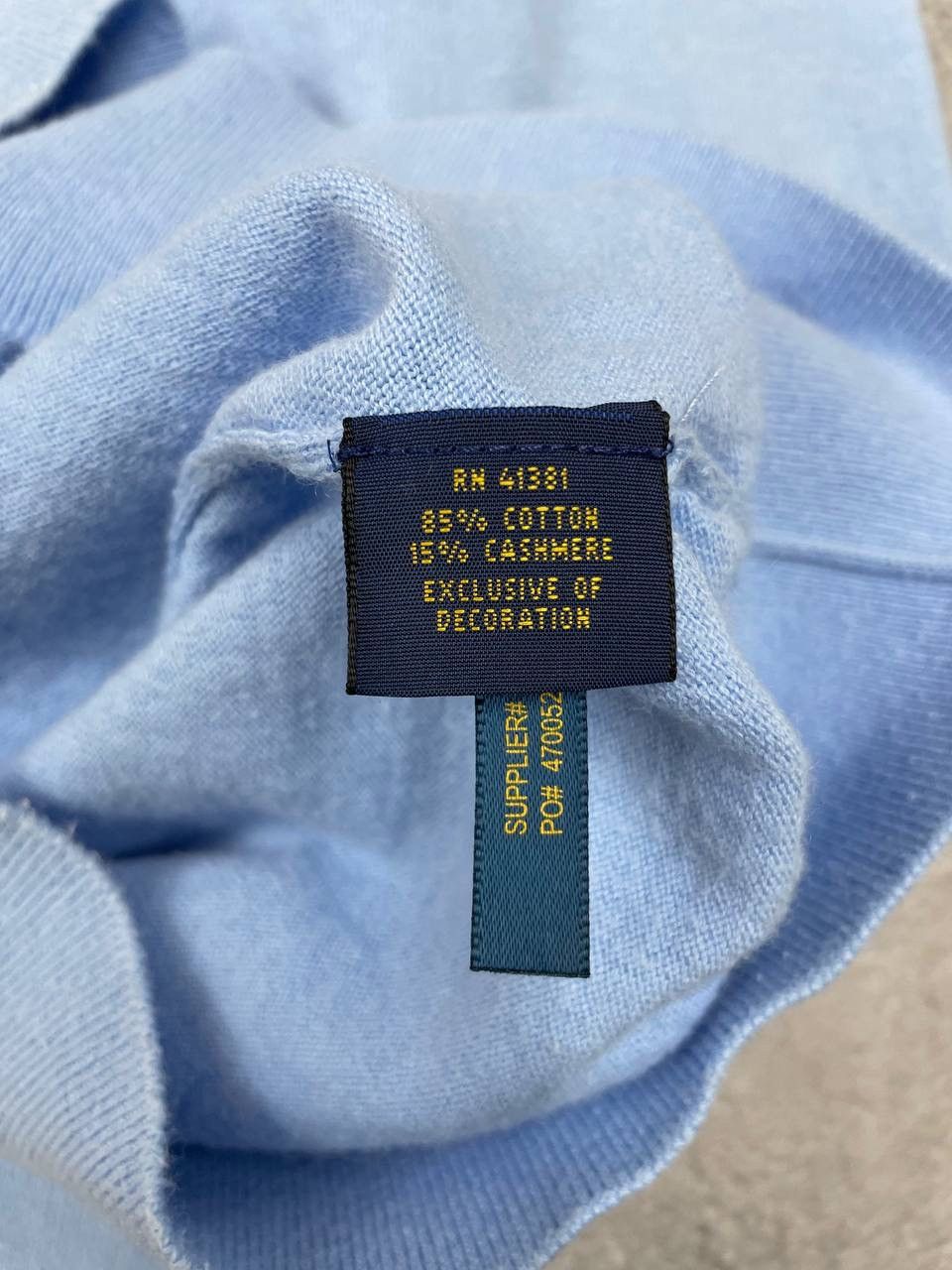Polo Ralph Lauren Polo Ralph Lauren Men Knit Sweater V-Neck Light Blue Size S Size US S / EU 44-46 / 1 - 6 Thumbnail