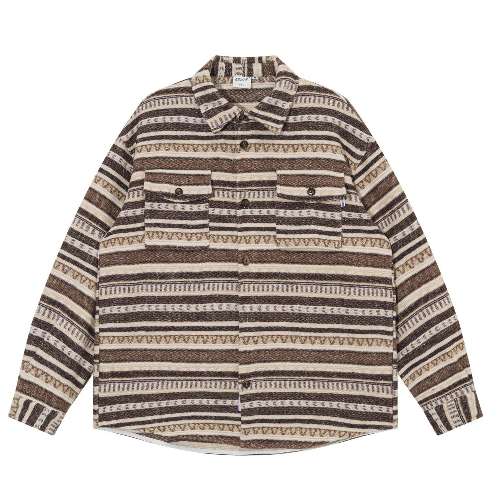 Other Red Stripe Thick Folk Overshirt | Vintage Wool-Look Size US M / EU 48-50 / 2 - 2 Thumbnail