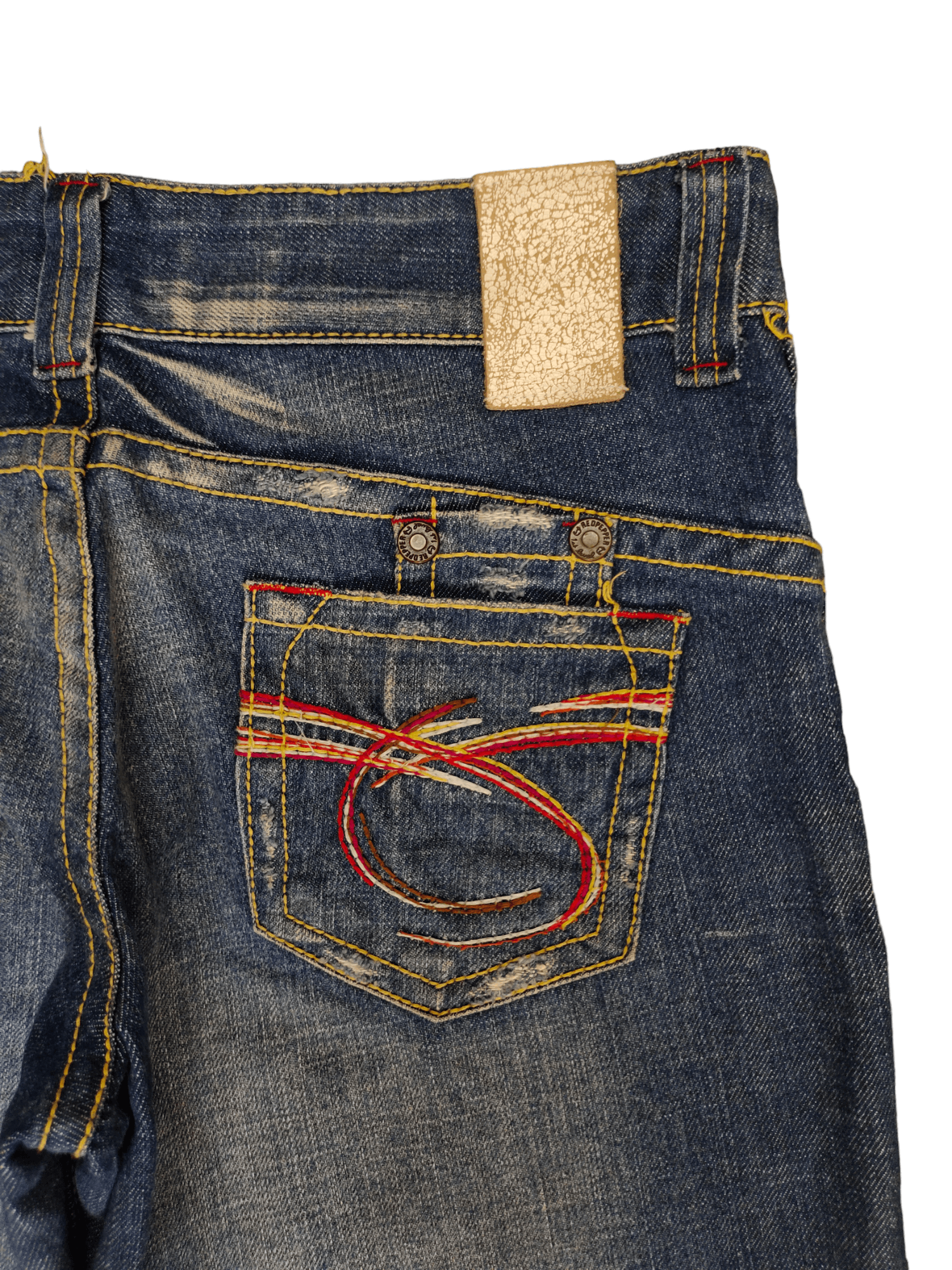 If Six Was Nine Flare Baggy Jean Red Pepper Distres Faded Low Rise Boot Cut Size US 29 - 12 Thumbnail