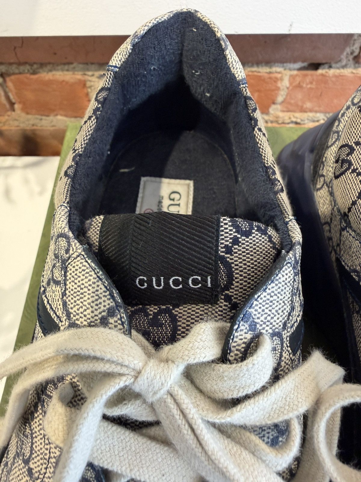 Gucci Gucci Rhyton Monogram Navy Sneakers Size US 11.5 / EU 44-45 - 3 Thumbnail